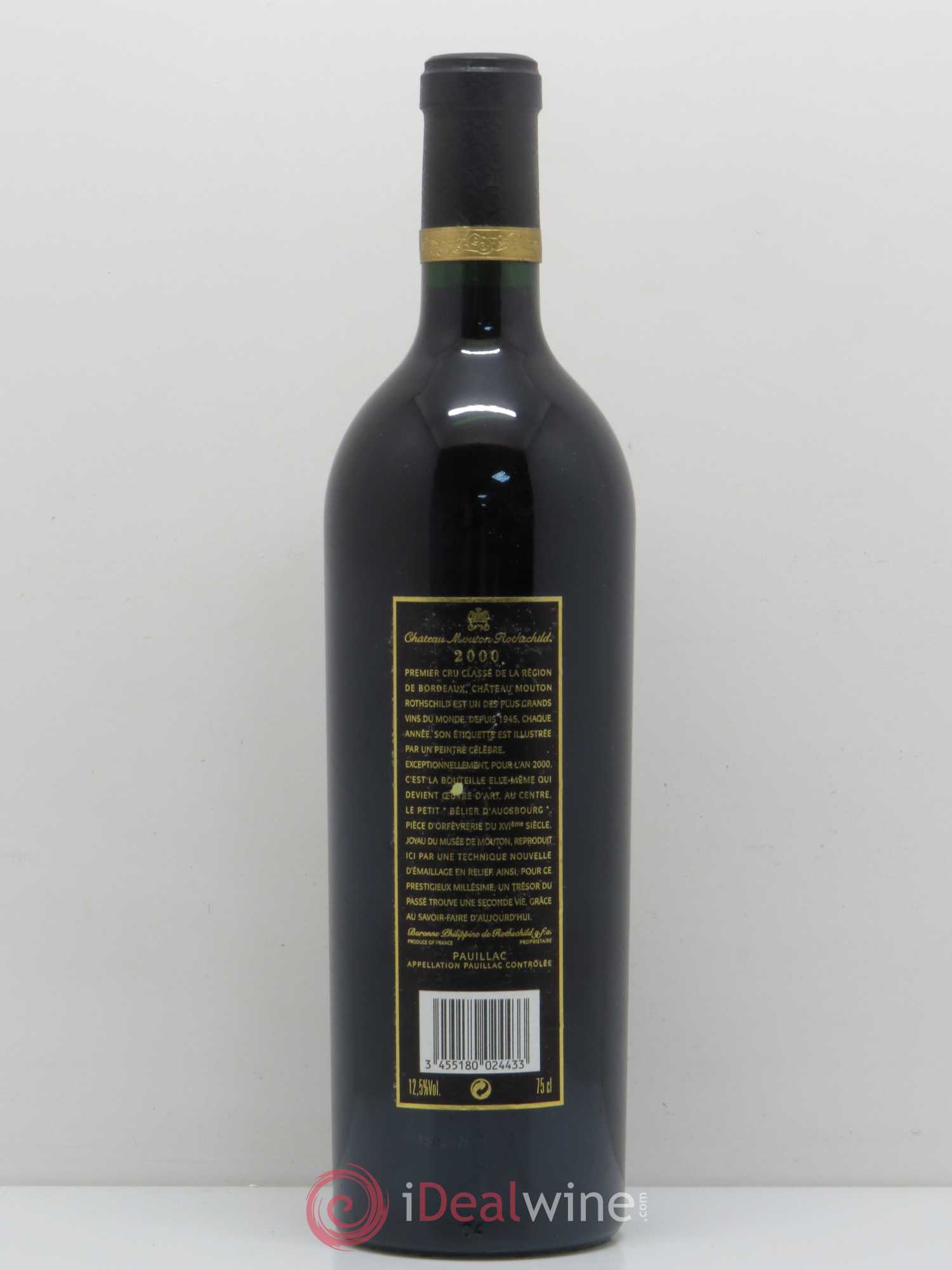 Château Mouton Rothschild 1er Grand Cru Classé 2000 - Lot de 1 bouteille - 1