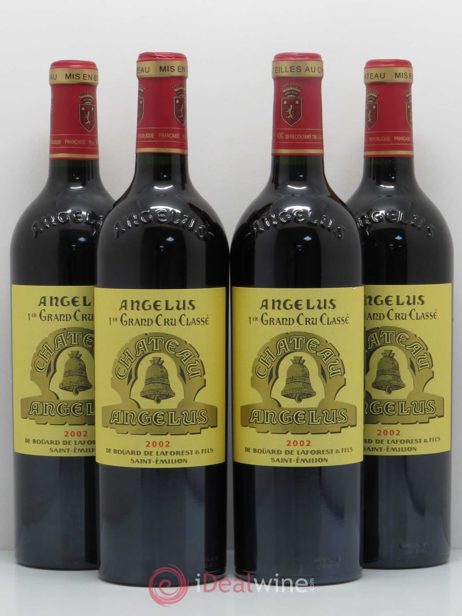 Château Angélus 1er Grand Cru Classé A 2002 - Lot de 4 bouteilles - 0