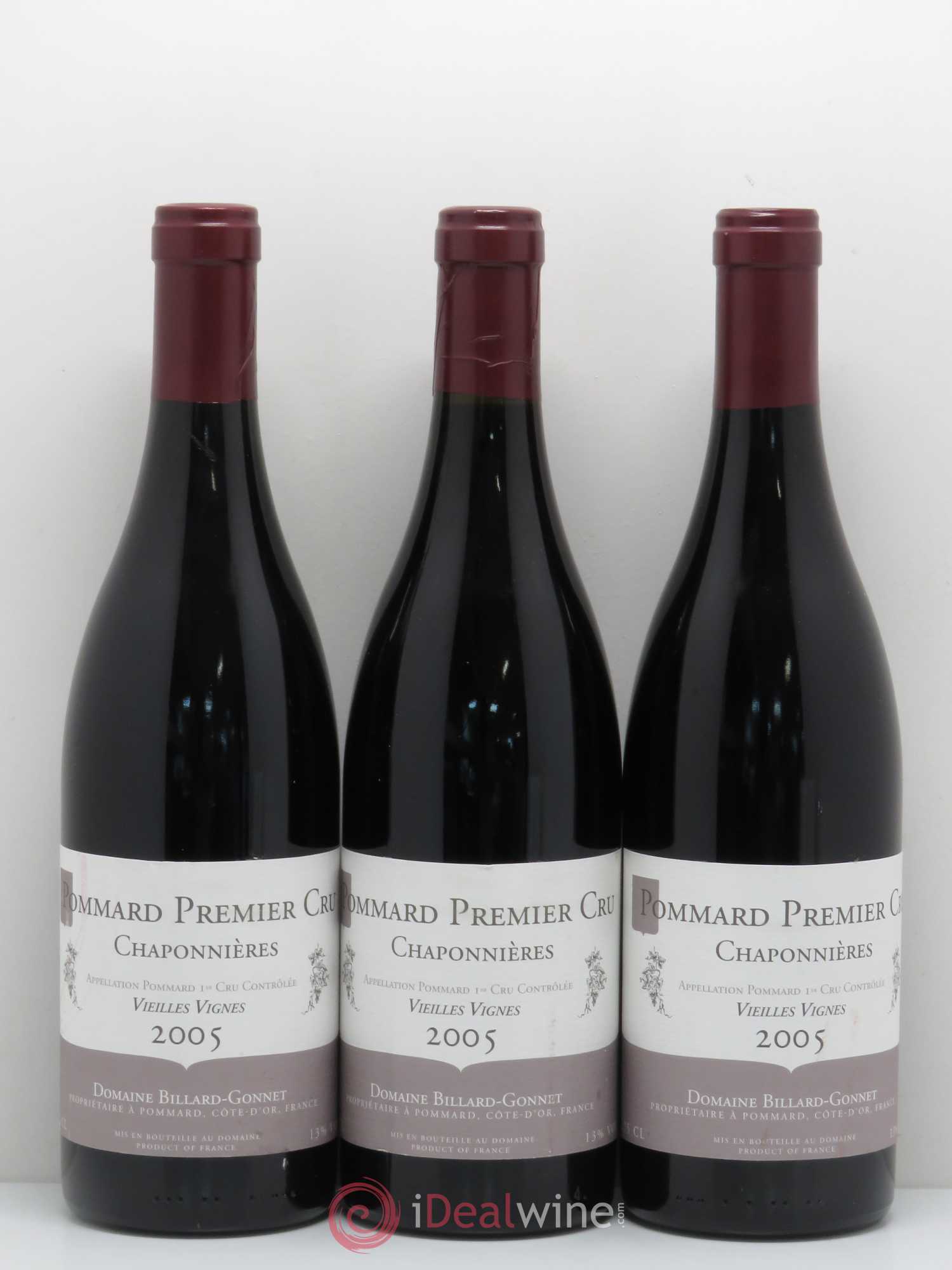 Pommard 1er Cru Chaponnières Vieilles Vignes Domaine Billard Gonnet 2005 - Posten von 3 Flaschen - 0