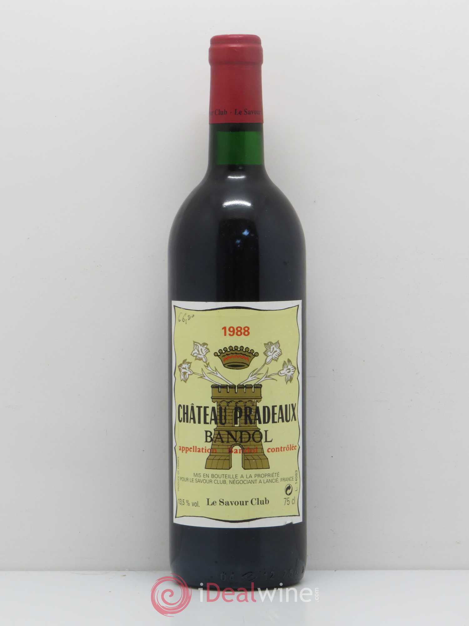 Bandol Château Pradeaux Famille Portalis 1988 - Lot de 1 bouteille - 0
