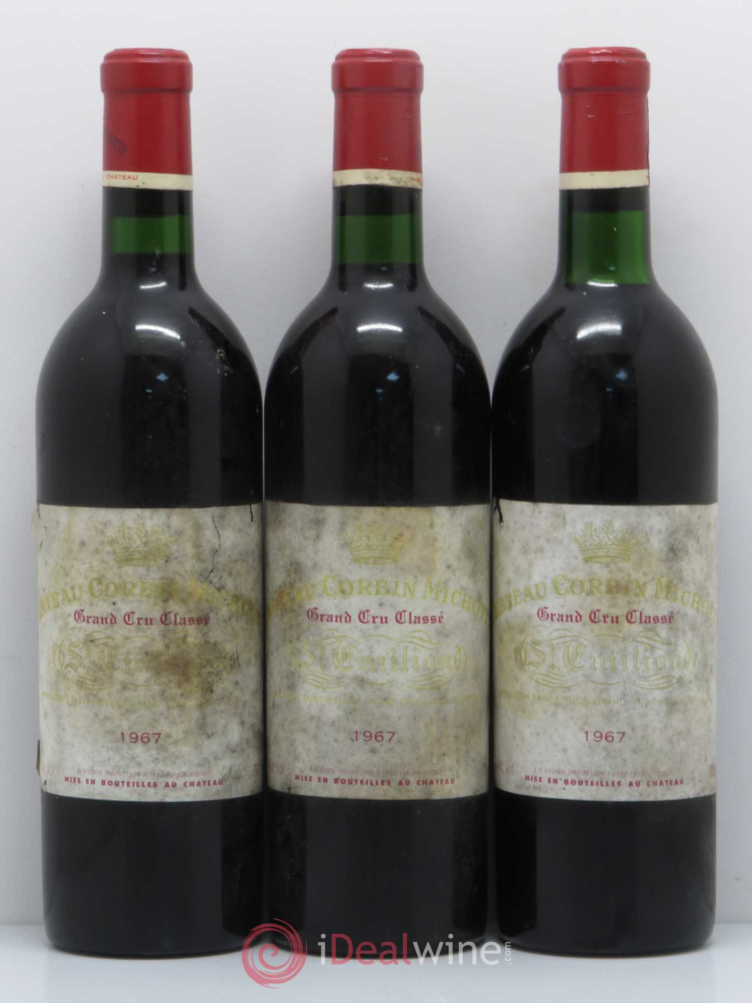 Château Corbin Michotte Grand Cru Classé 1967 - Lot de 3 bouteilles - 0