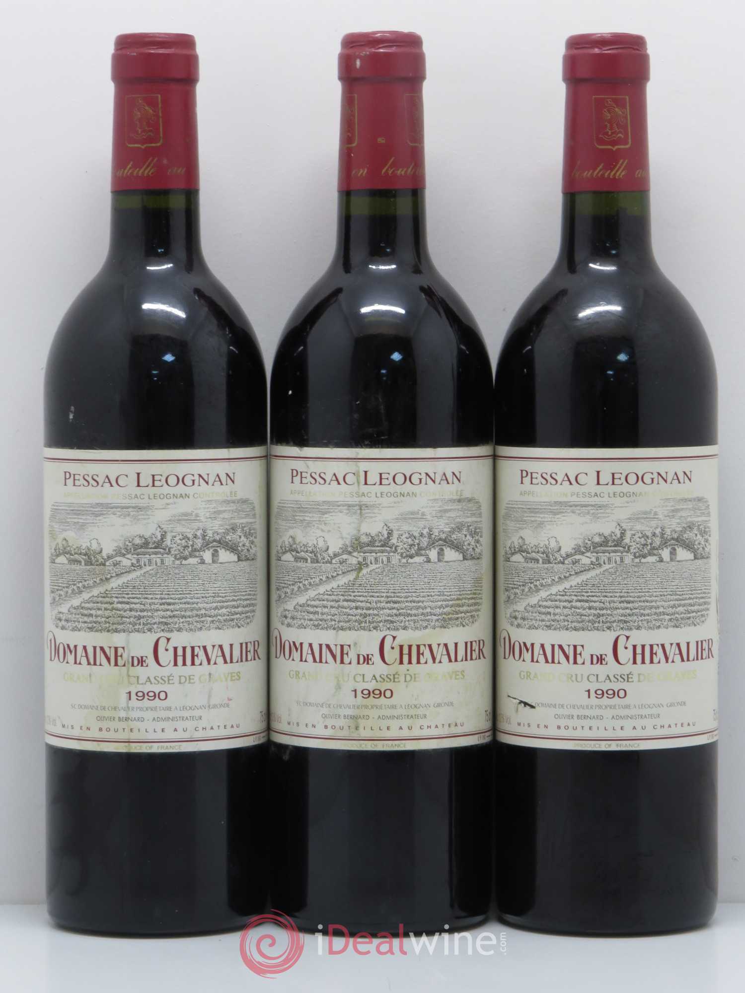 Domaine de Chevalier Cru Classé de Graves 1990 - Lot de 3 bouteilles - 0
