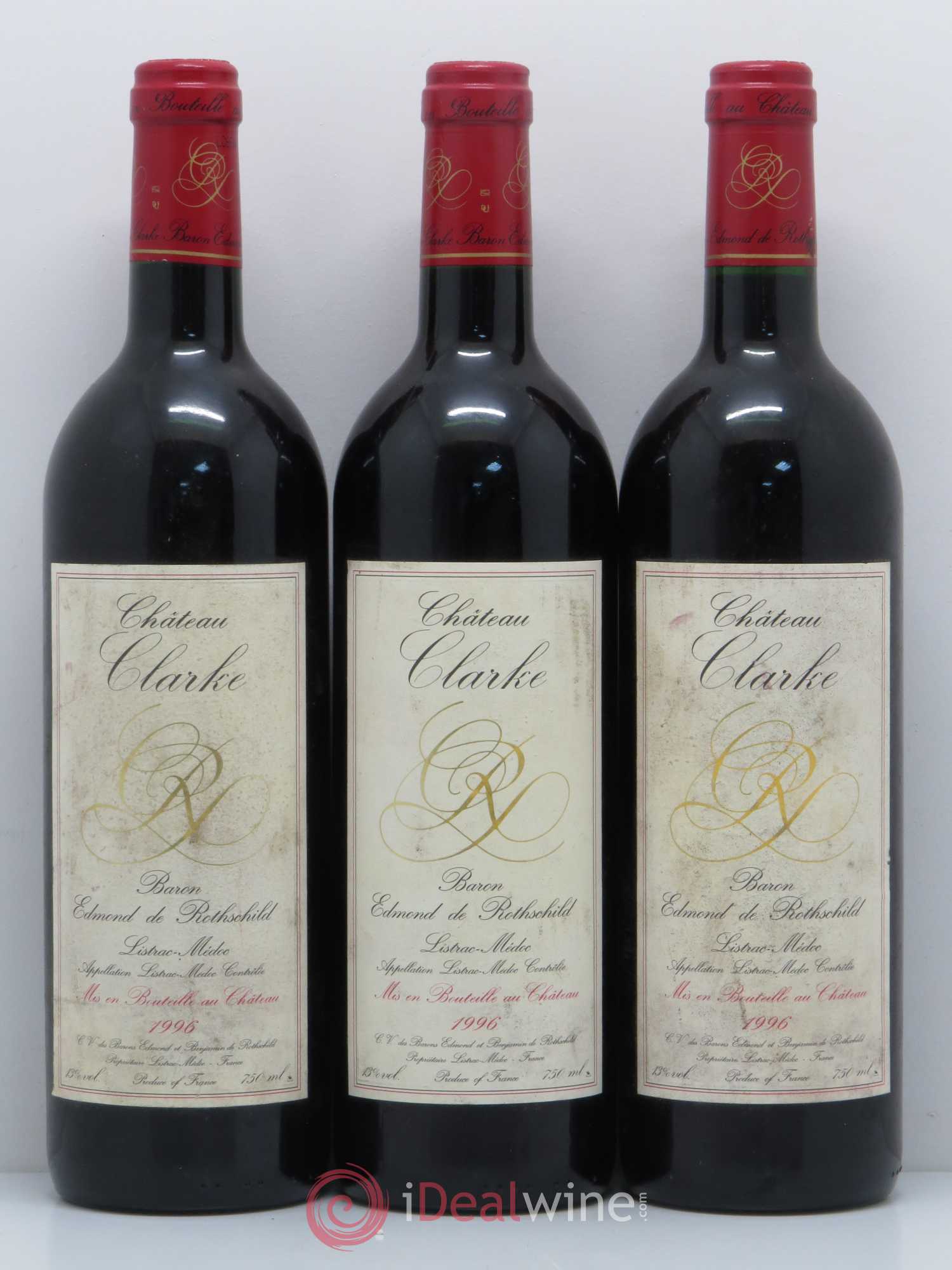 Château Clarke 1996 - Lot de 3 bouteilles - 0