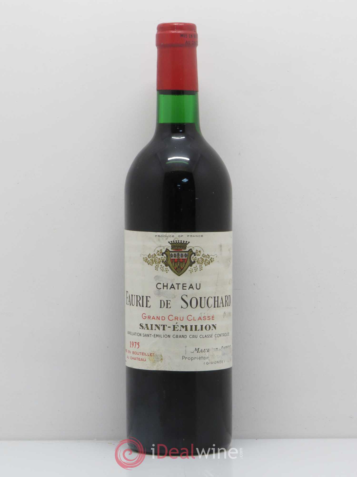 Château Faurie de Souchard Grand Cru Classé 1975 - Lot de 1 bouteille - 0