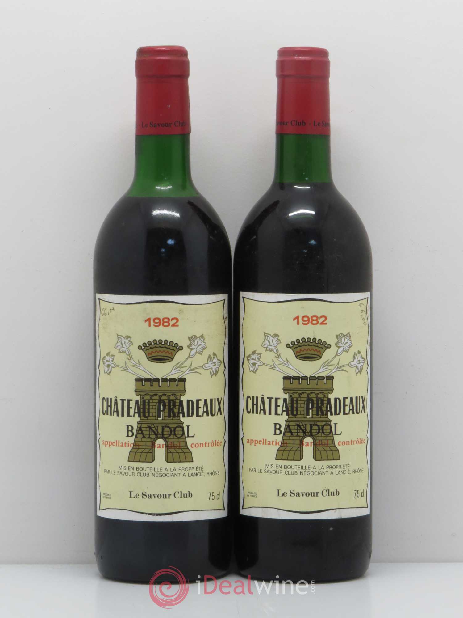 Bandol Château Pradeaux Famille Portalis 1982 - Lot de 2 bouteilles - 0