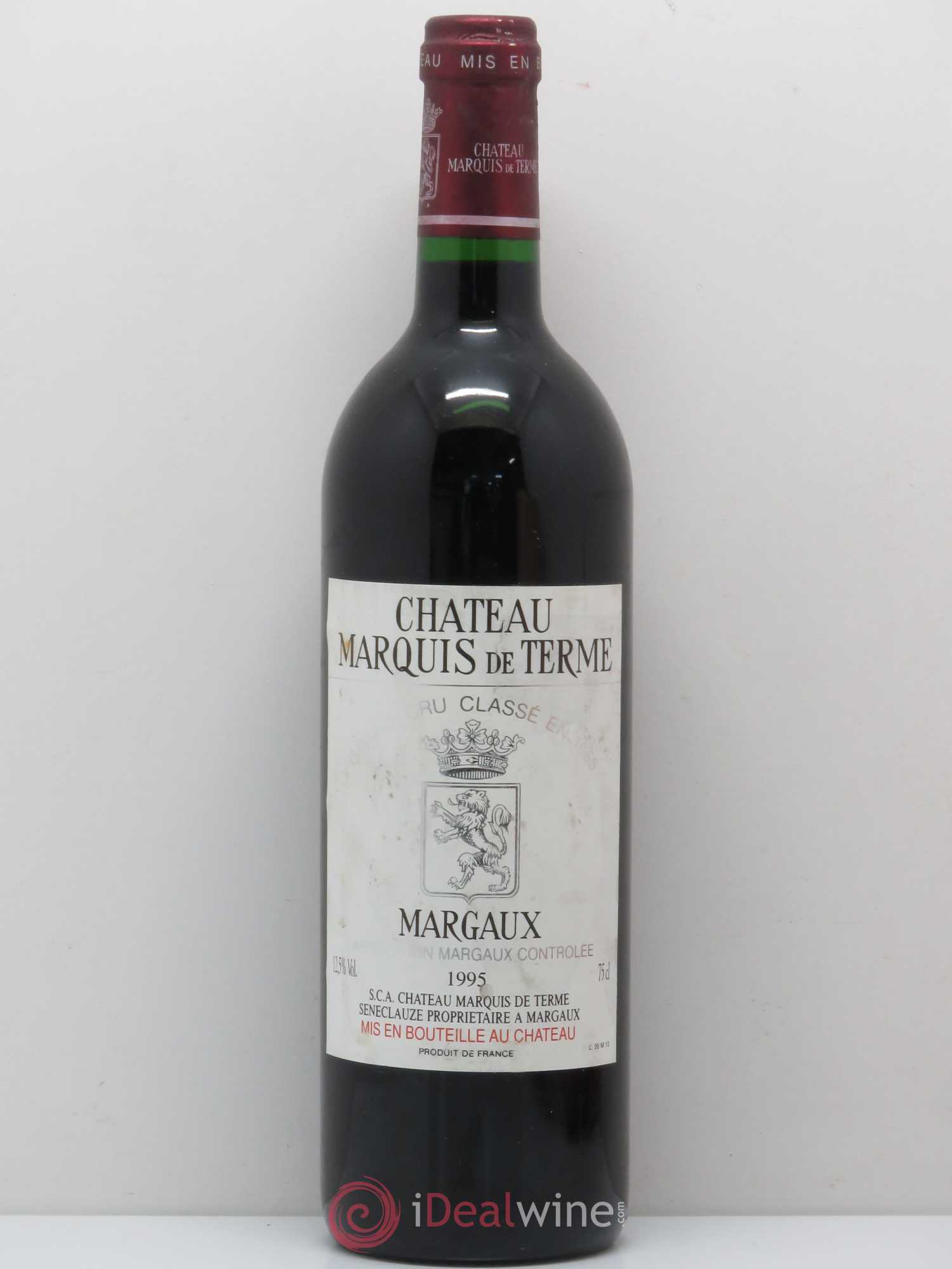 Château Marquis de Terme 4ème Grand Cru Classé 1995 - Lot de 1 bouteille - 0