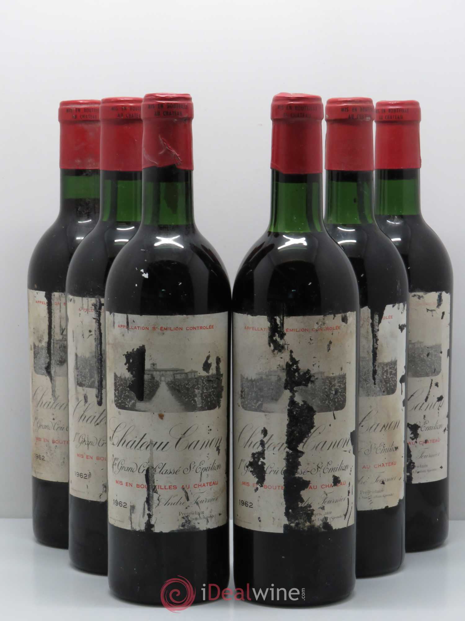 Château Canon 1er Grand Cru Classé B 1962 - Lot de 6 bouteilles - 0