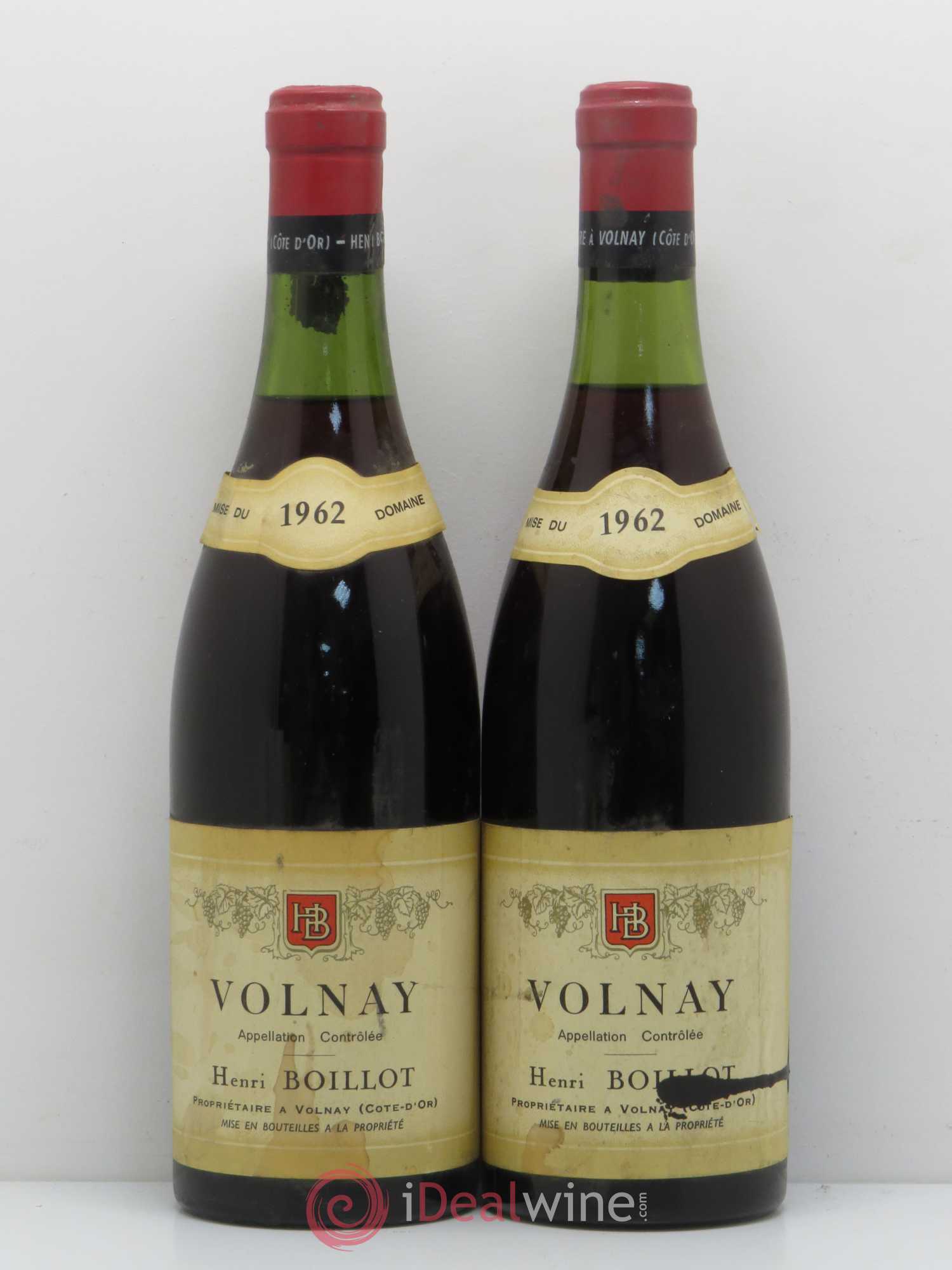 Volnay Henri Boillot (Domaine) 1962 - Lot de 2 bouteilles - 0