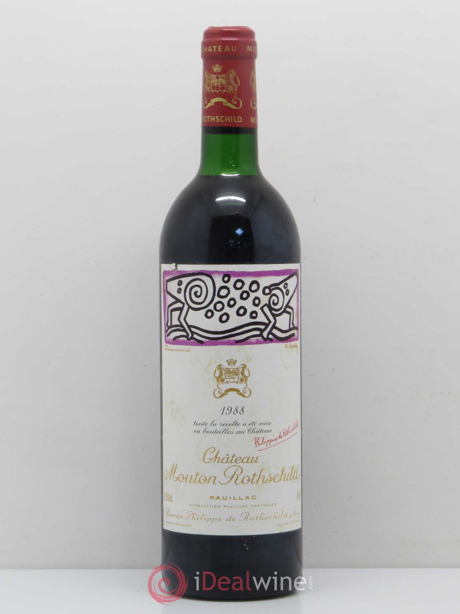 Château Mouton Rothschild 1er Grand Cru Classé 1988 - Lot de 1 bouteille - 0