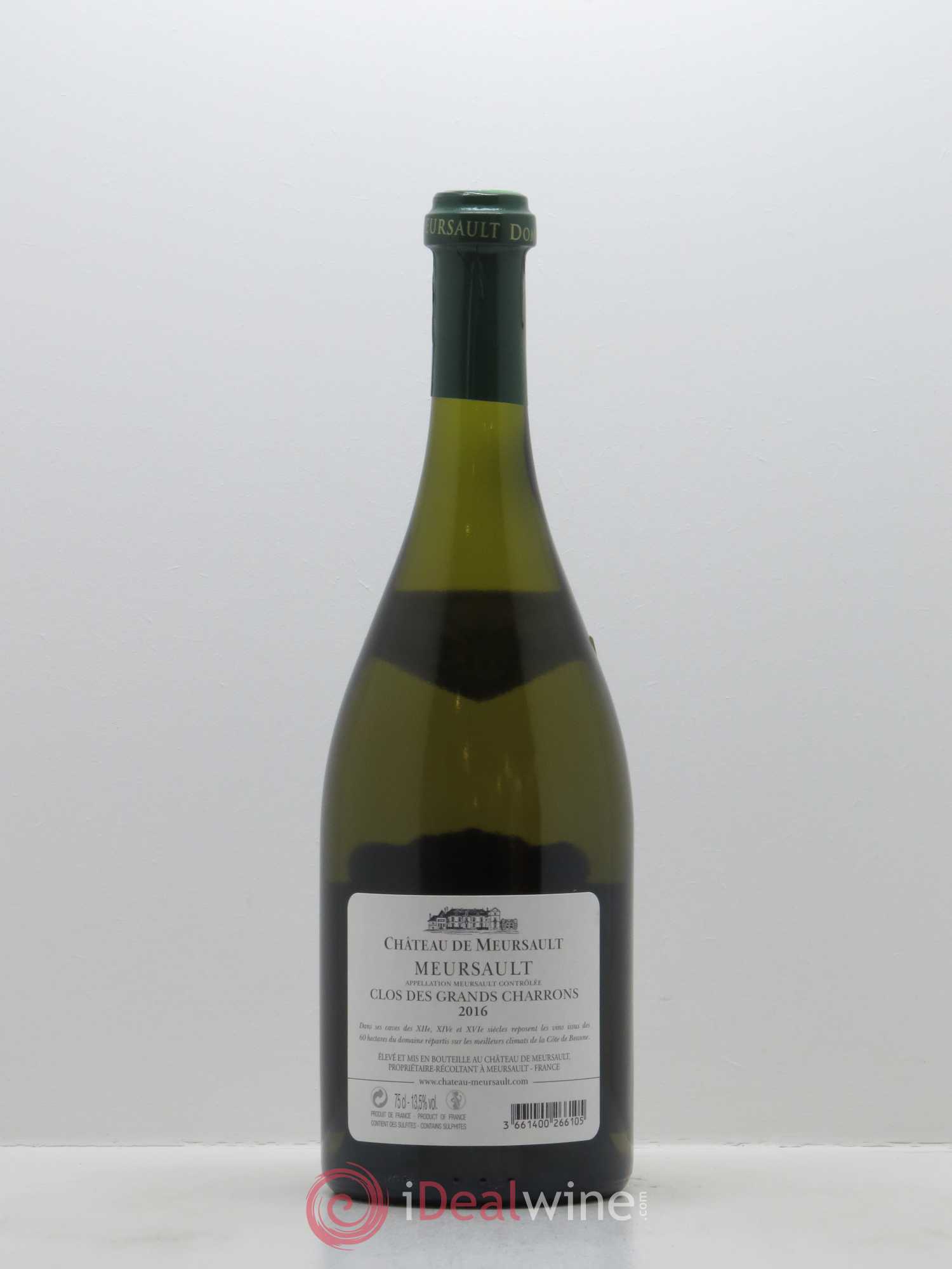 Meursault Clos des Grands Charrons Monopole Château de Meursault 2016 - Lot de 1 bouteille - 1