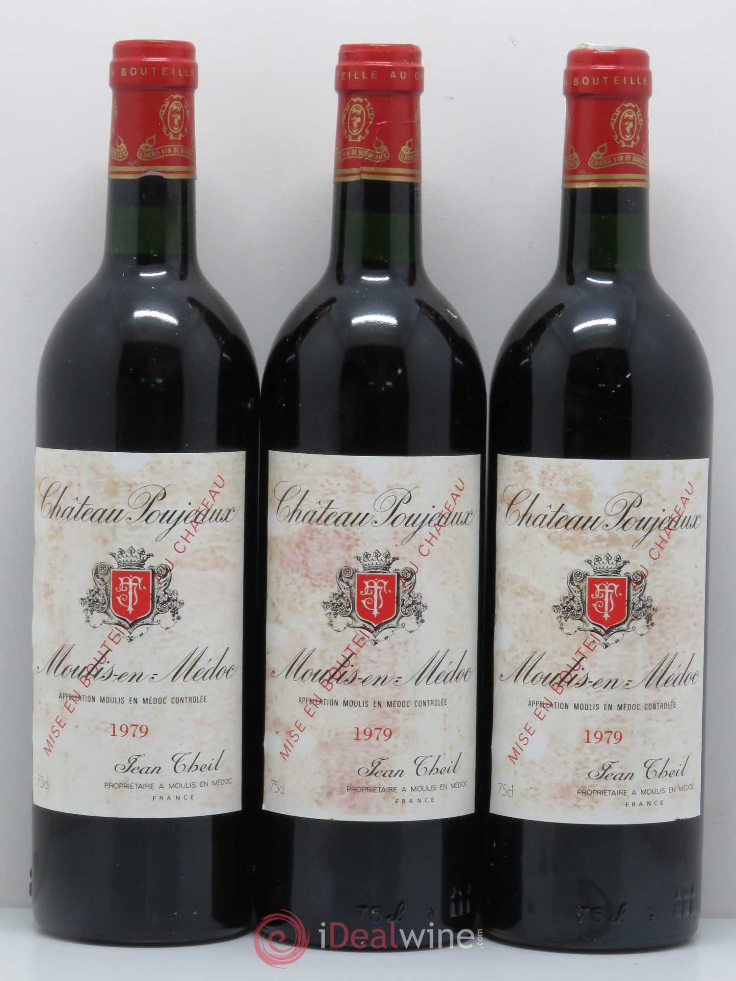 Château Poujeaux 1979 - Lot de 3 bouteilles - 0