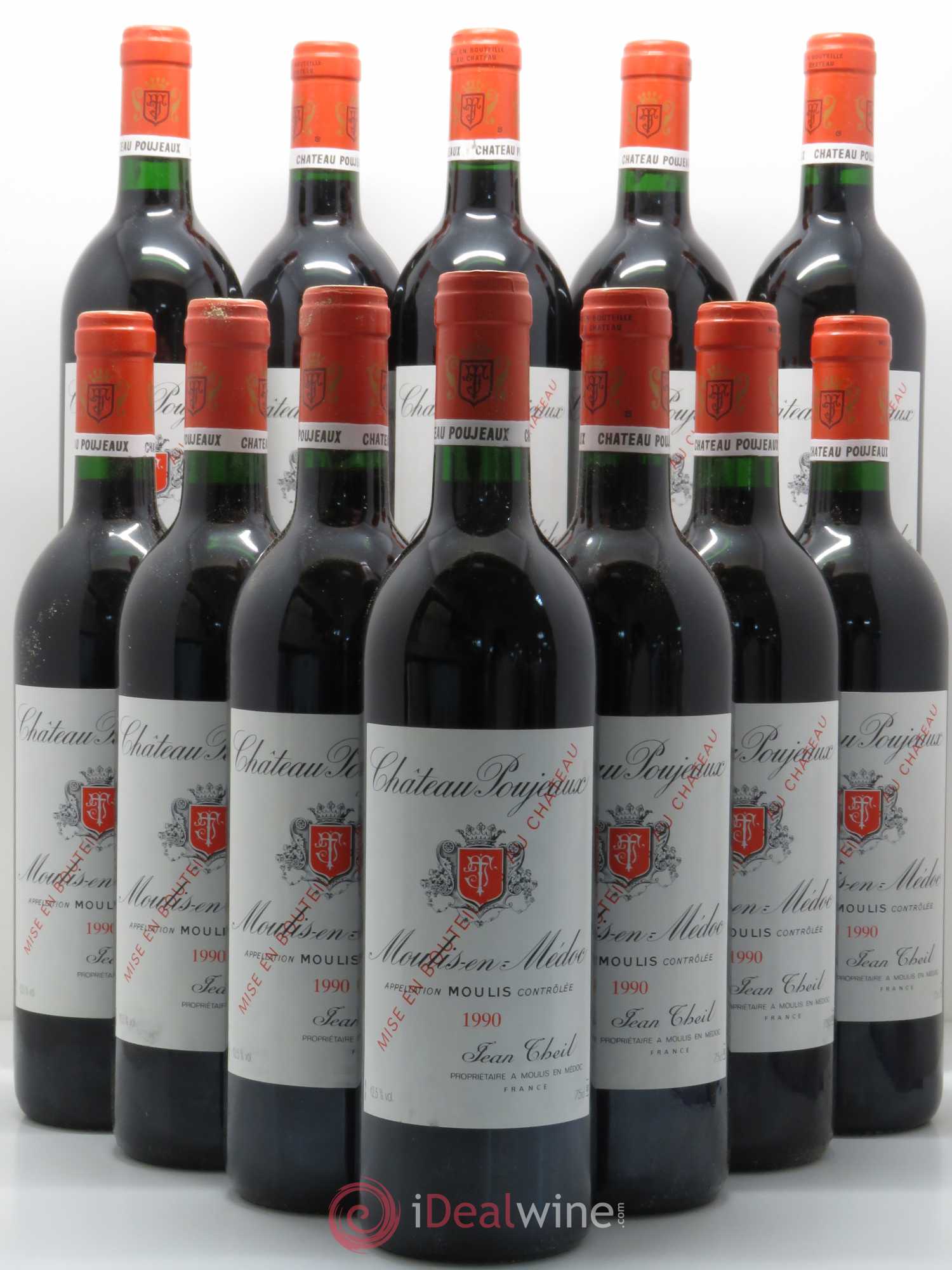 Château Poujeaux 1990 - Lot de 12 bouteilles - 0