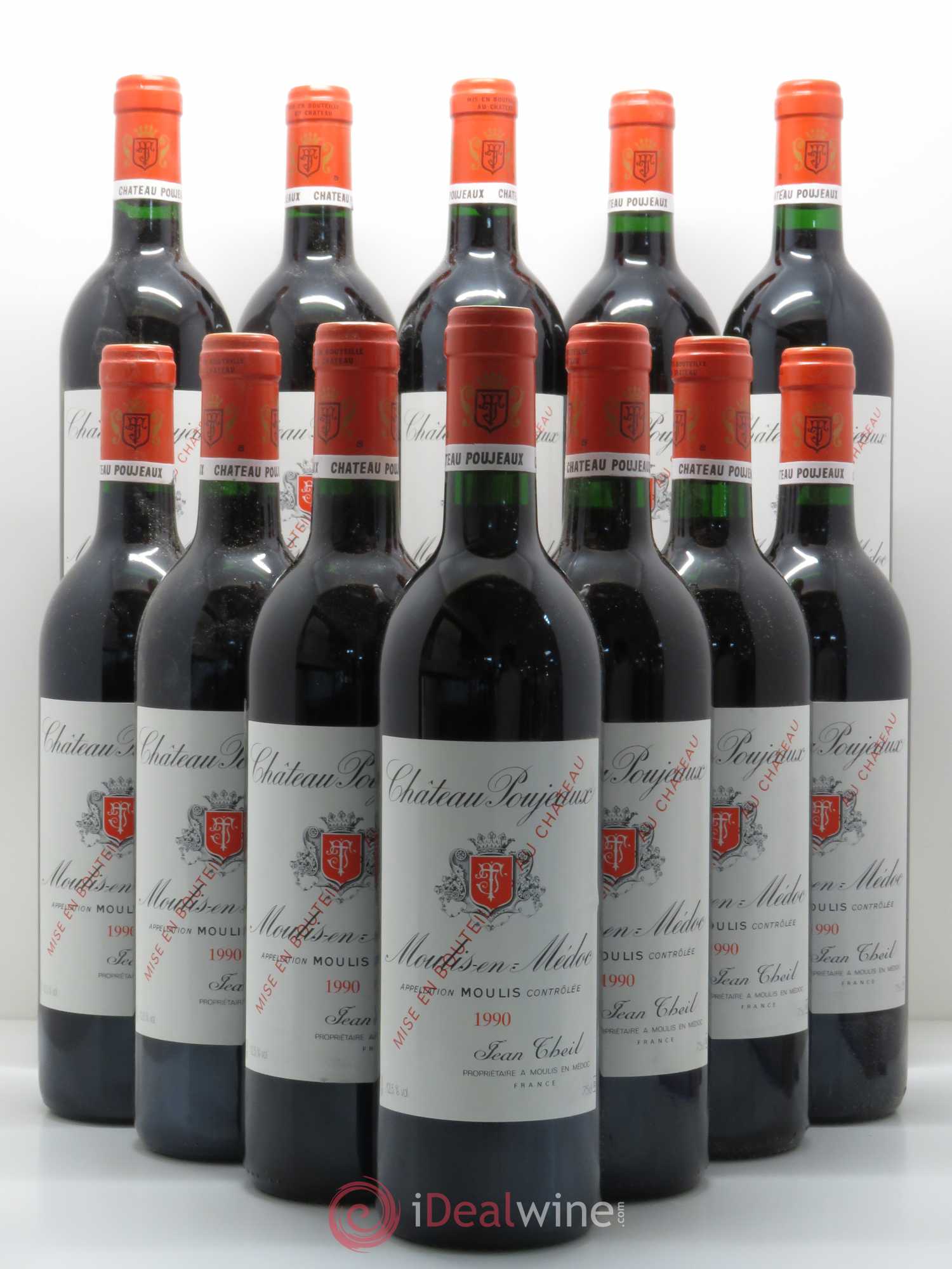 Château Poujeaux 1990 - Lot de 12 bouteilles - 0