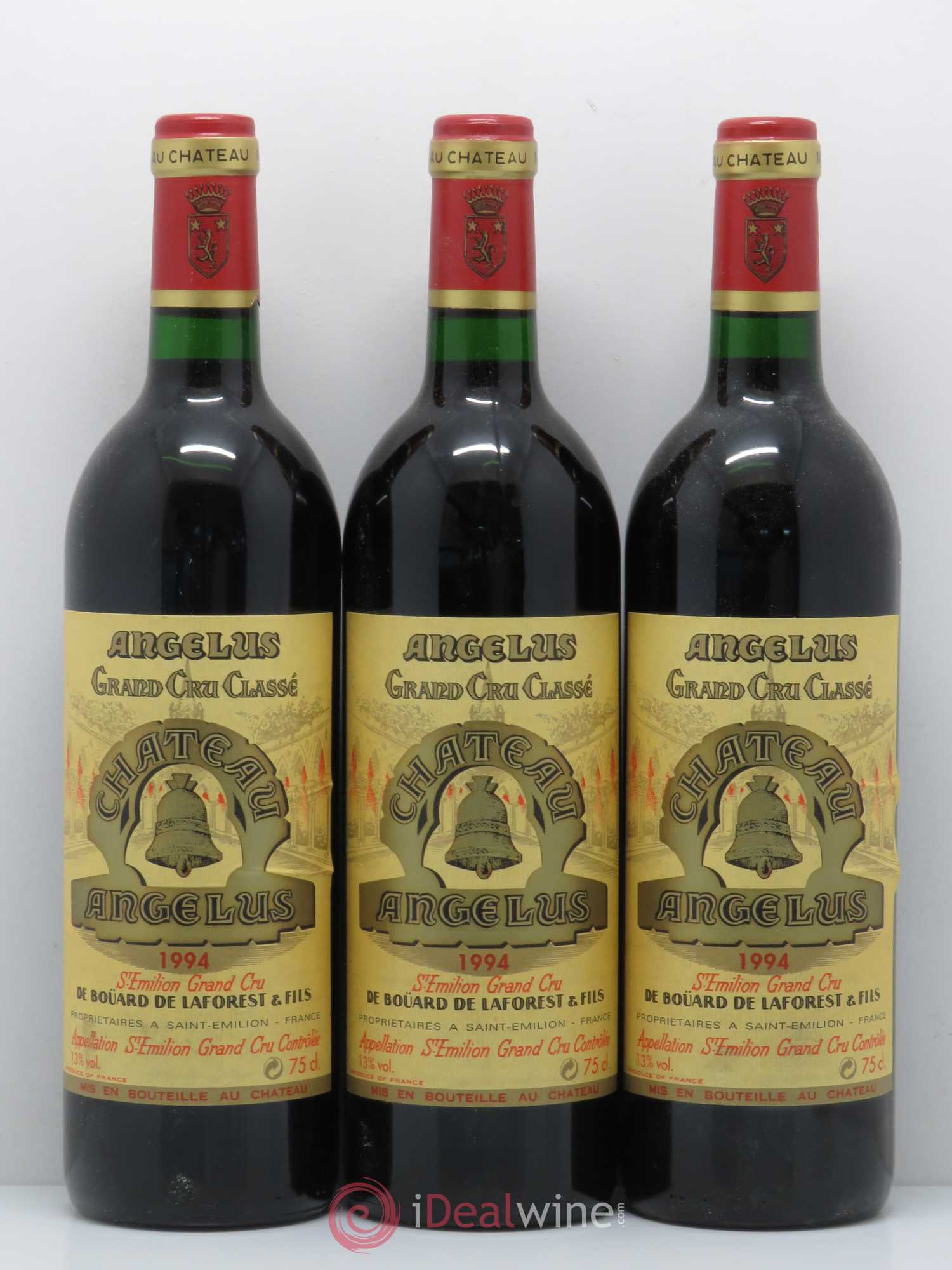 Château Angélus 1er Grand Cru Classé A 1994 - Lot de 3 bouteilles - 0