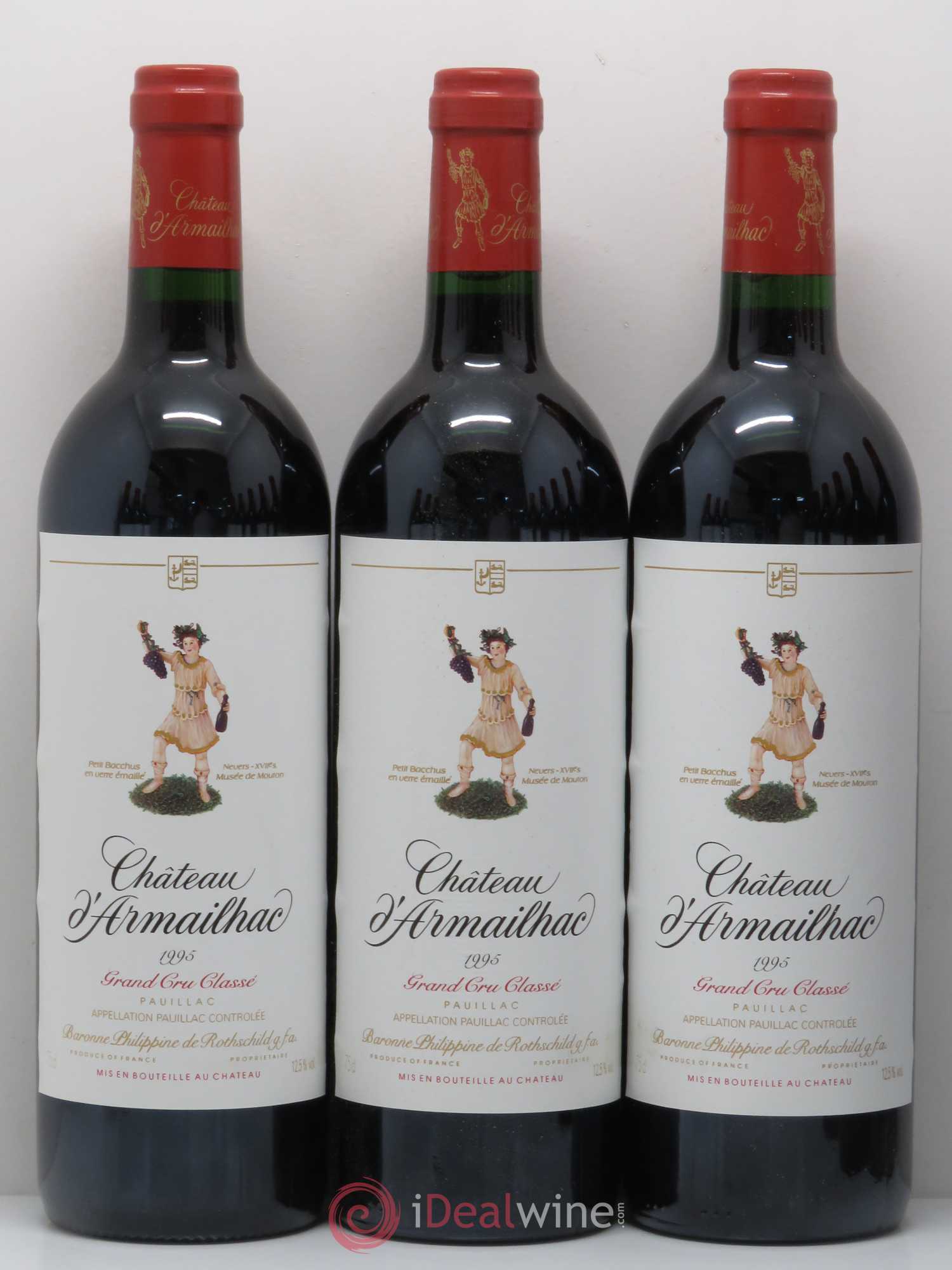 Château d' Armailhac - Mouton Baron(ne) Philippe 5ème Grand Cru Classé 1995 - Lot de 12 bouteilles - 1