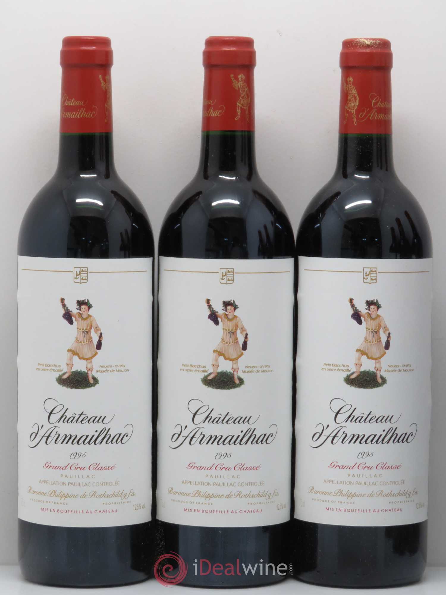 Château d' Armailhac - Mouton Baron(ne) Philippe 5ème Grand Cru Classé 1995 - Lot de 12 bouteilles - 3