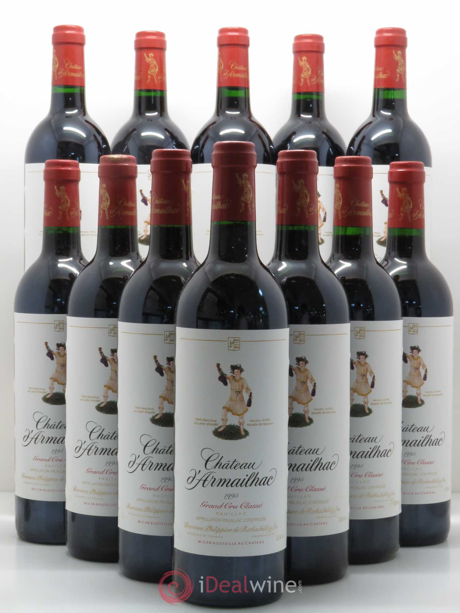 Château d' Armailhac - Mouton Baron(ne) Philippe 5ème Grand Cru Classé 1995 - Lot de 12 bouteilles - 0