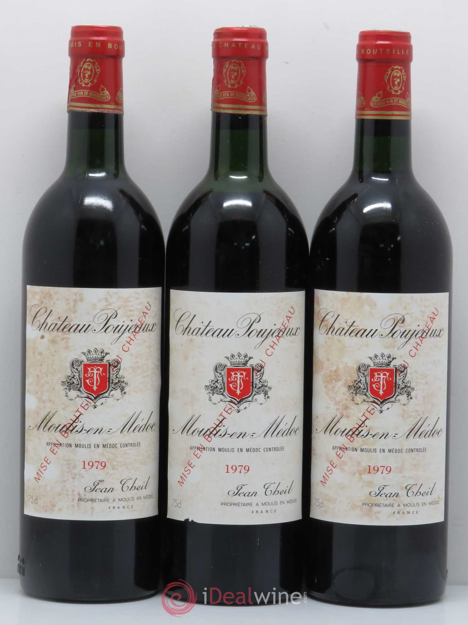 Château Poujeaux 1979 - Lot de 3 bouteilles - 0