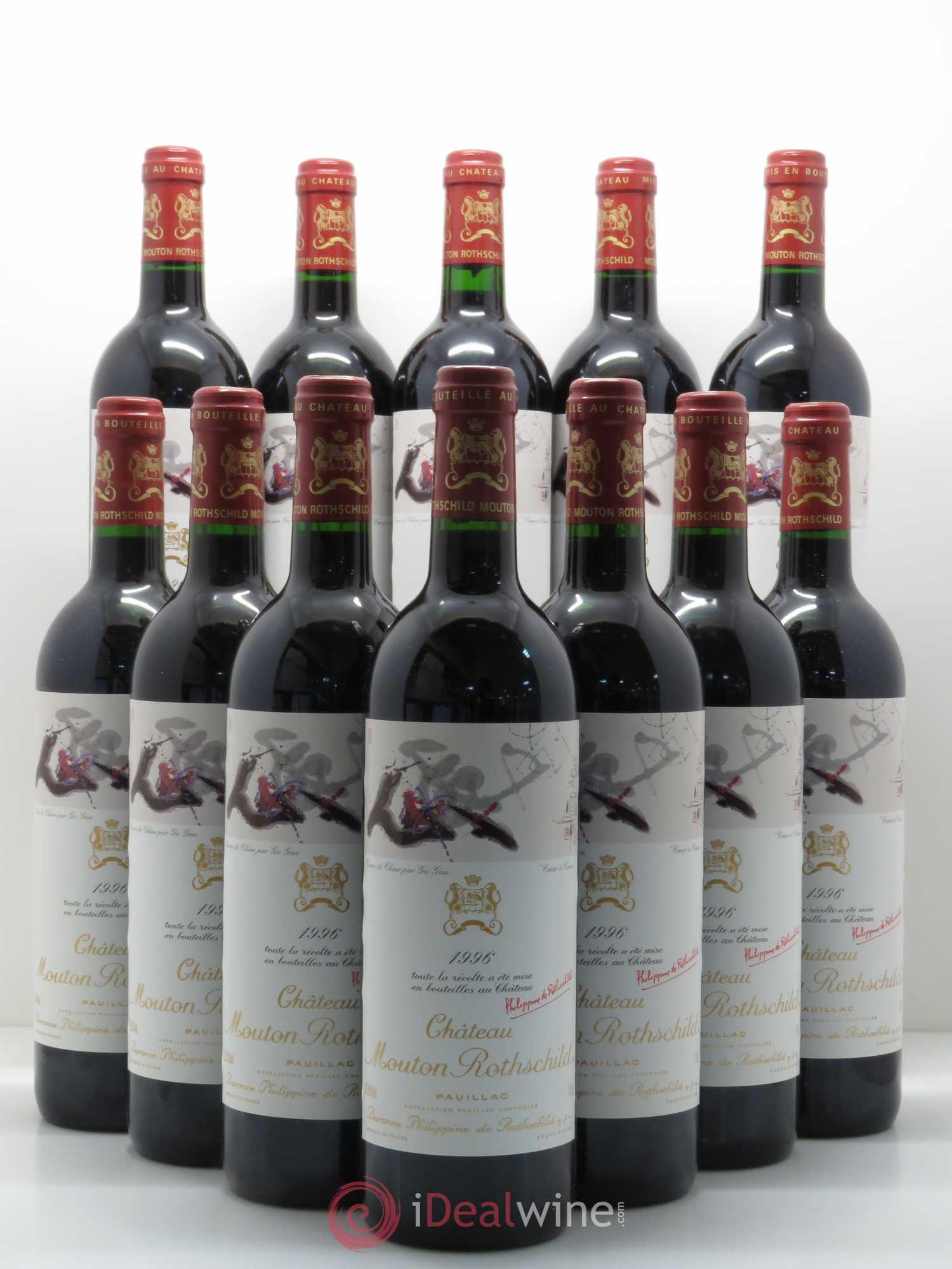 Château Mouton Rothschild 1er Grand Cru Classé 1996 - Lot de 12 bouteilles - 0