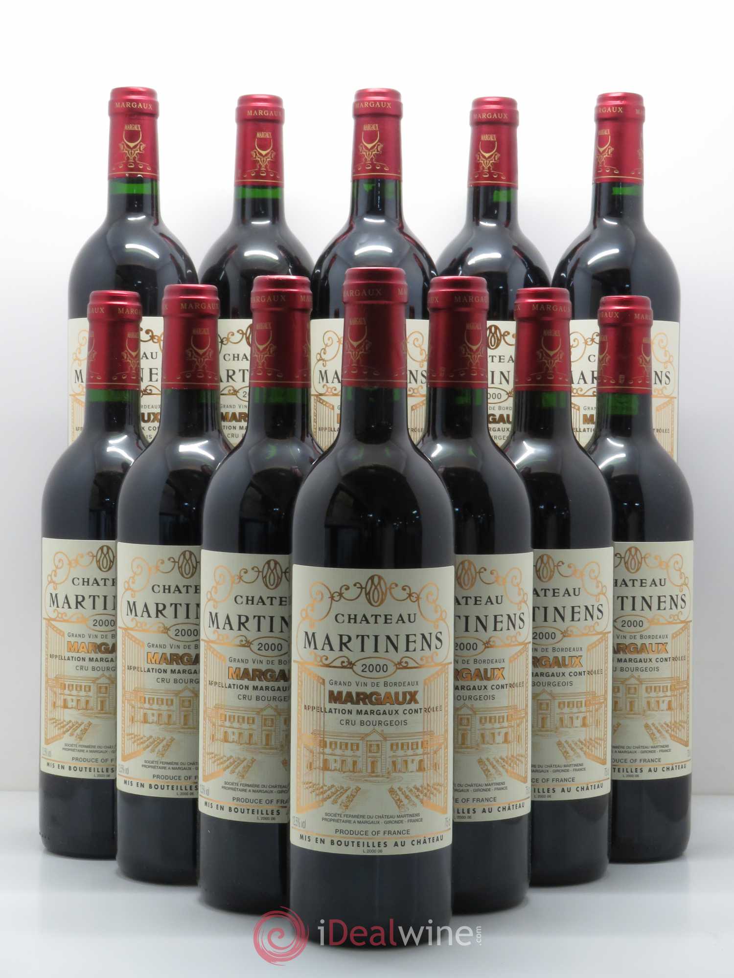 Château Martinens Cru Bourgeois 2000 - Lot de 12 bouteilles - 0