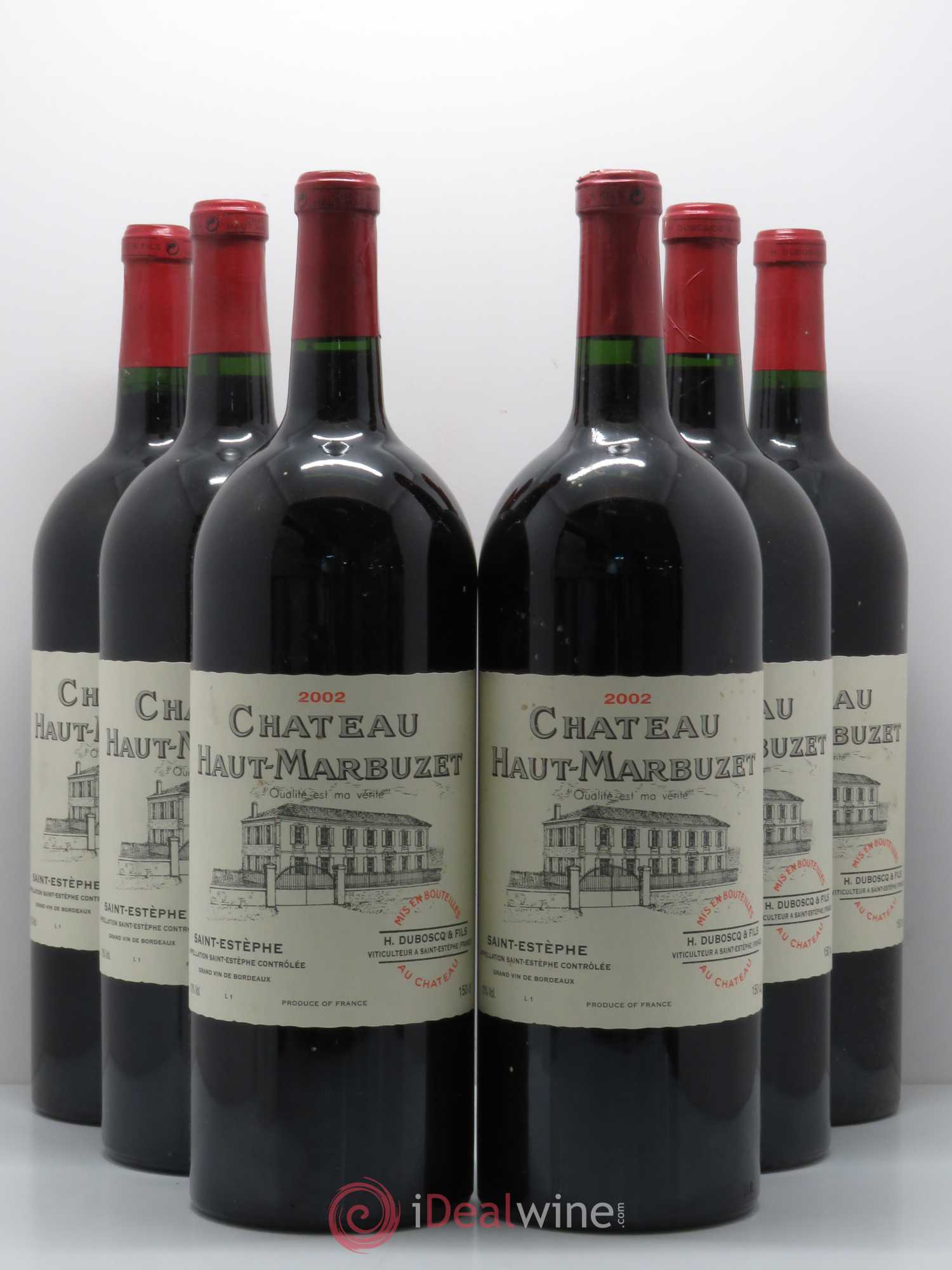 Château Haut Marbuzet 2002 - Lot de 6 magnums - 0