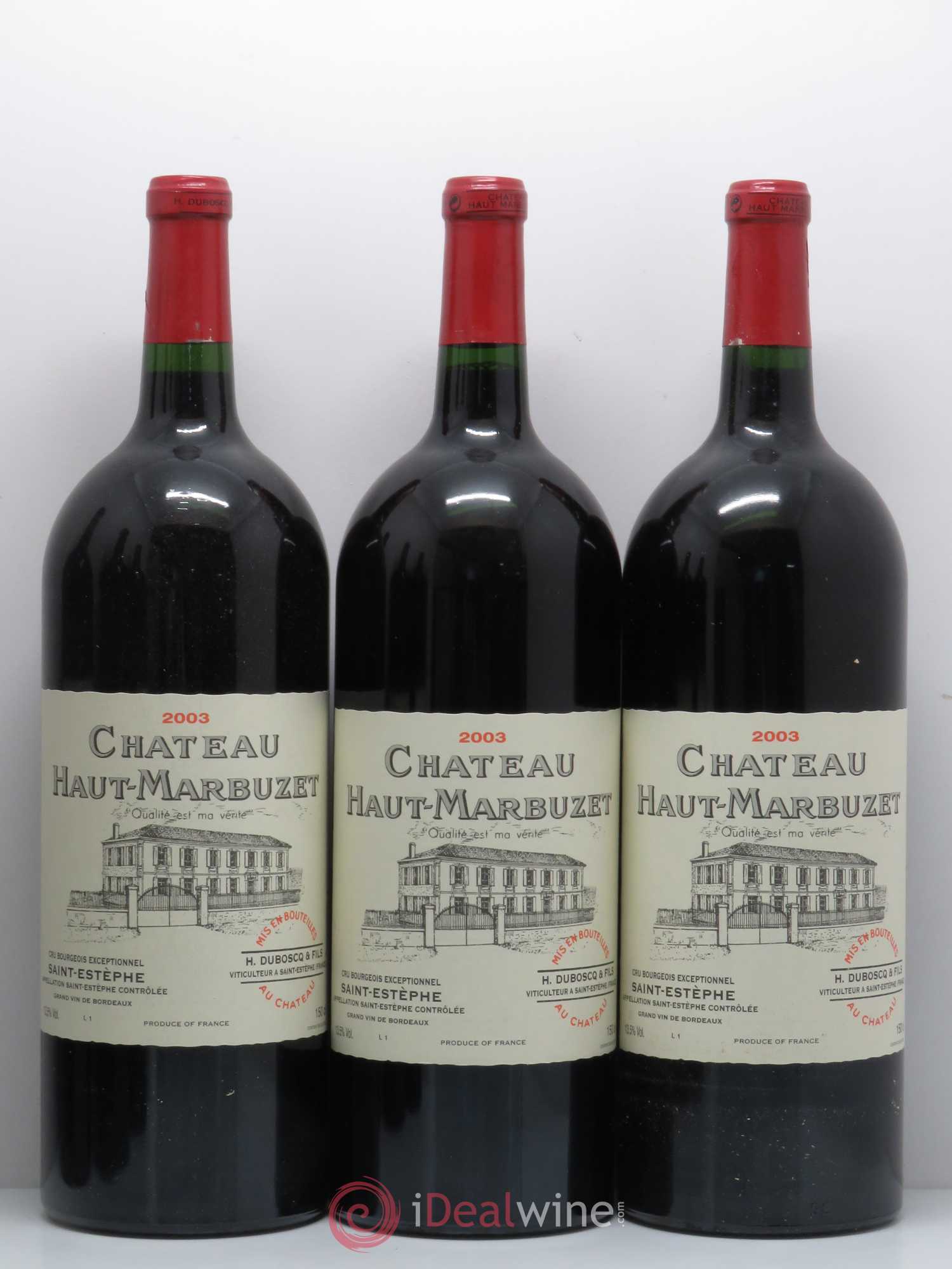 Château Haut Marbuzet 2003 - Lot de 6 magnums - 1