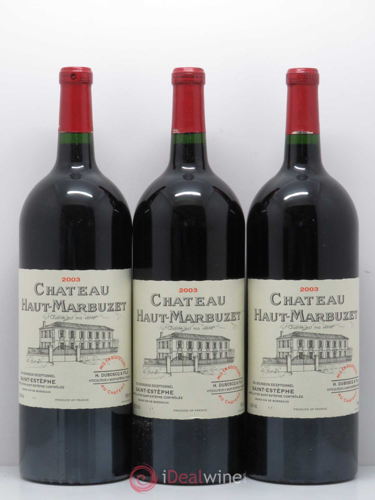 Château Haut Marbuzet 2003 - Lot de 6 magnums - 2