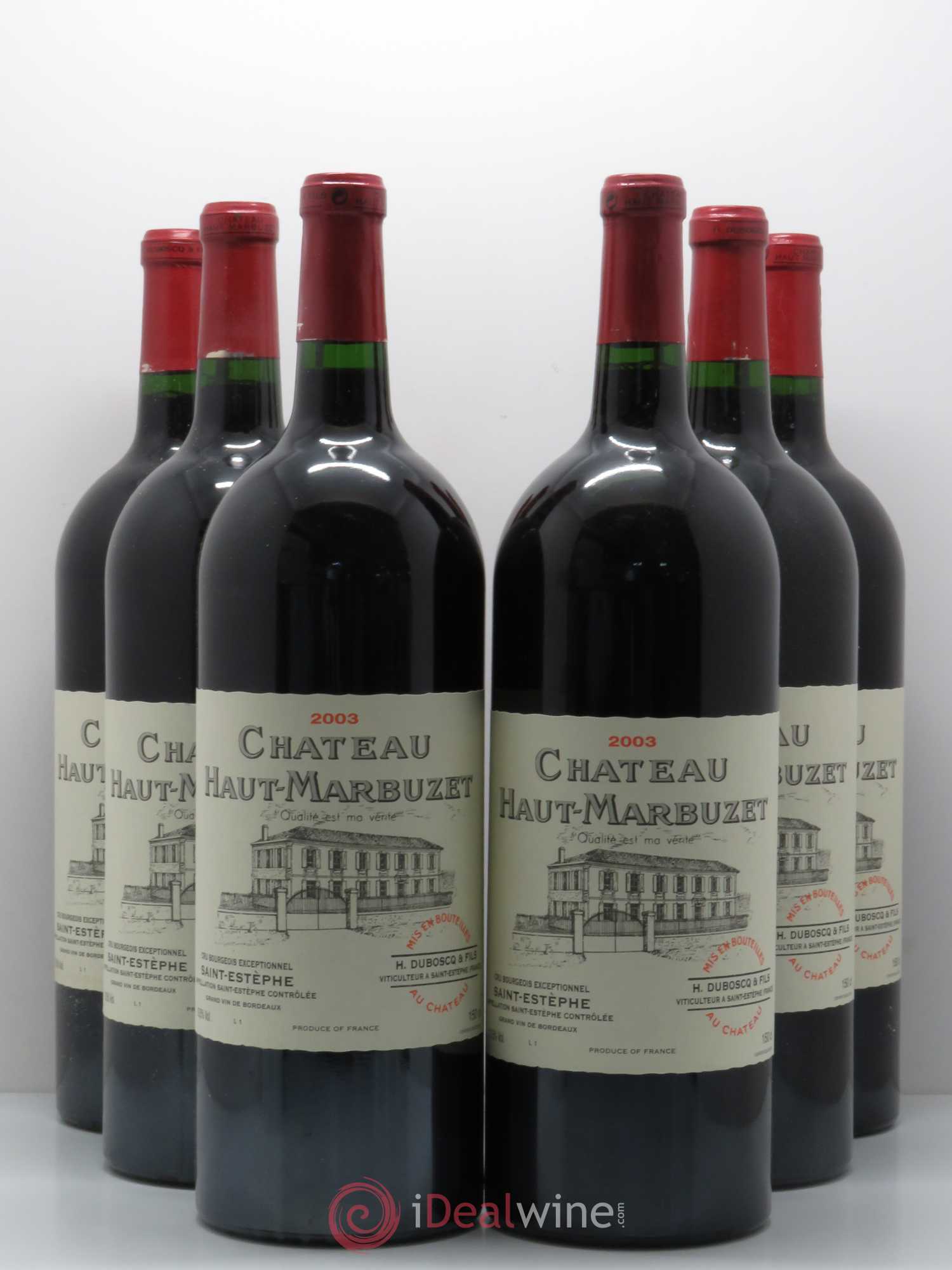 Château Haut Marbuzet 2003 - Lot de 6 magnums - 0