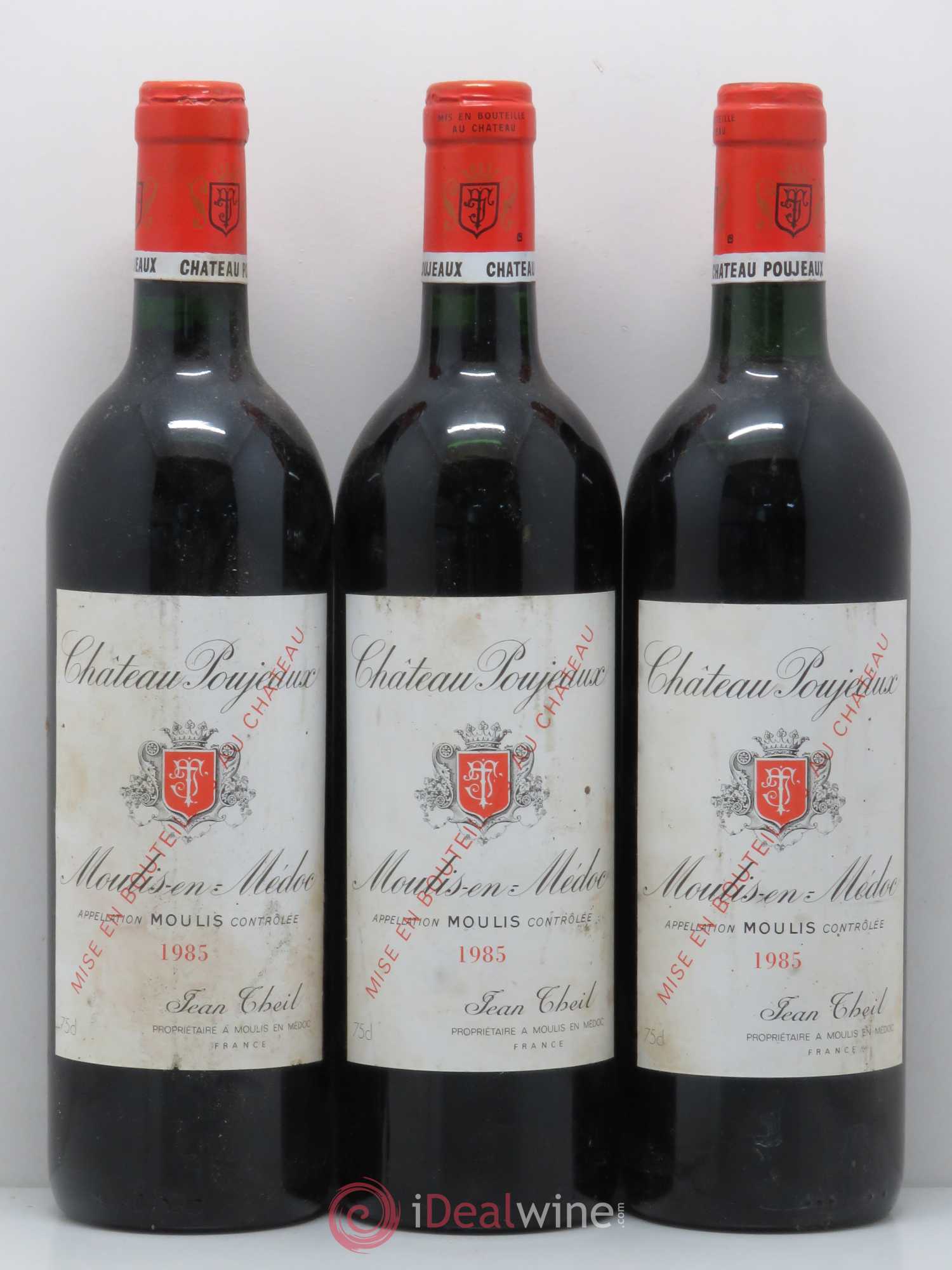 Château Poujeaux 1985 - Lot de 3 bouteilles - 0