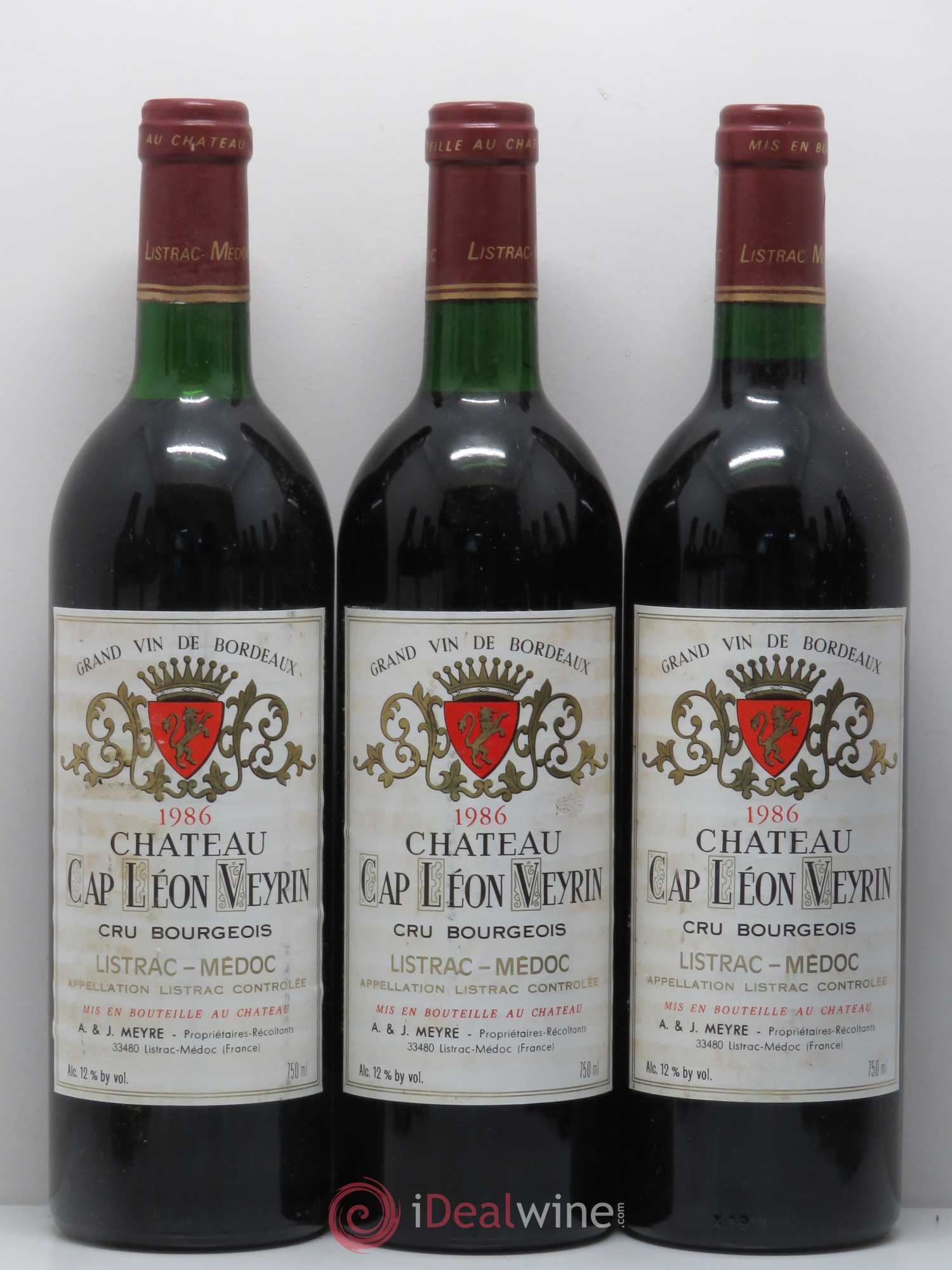 Listrac Château Cap Léon Veyrin 1986 - Posten von 12 Flaschen - 1