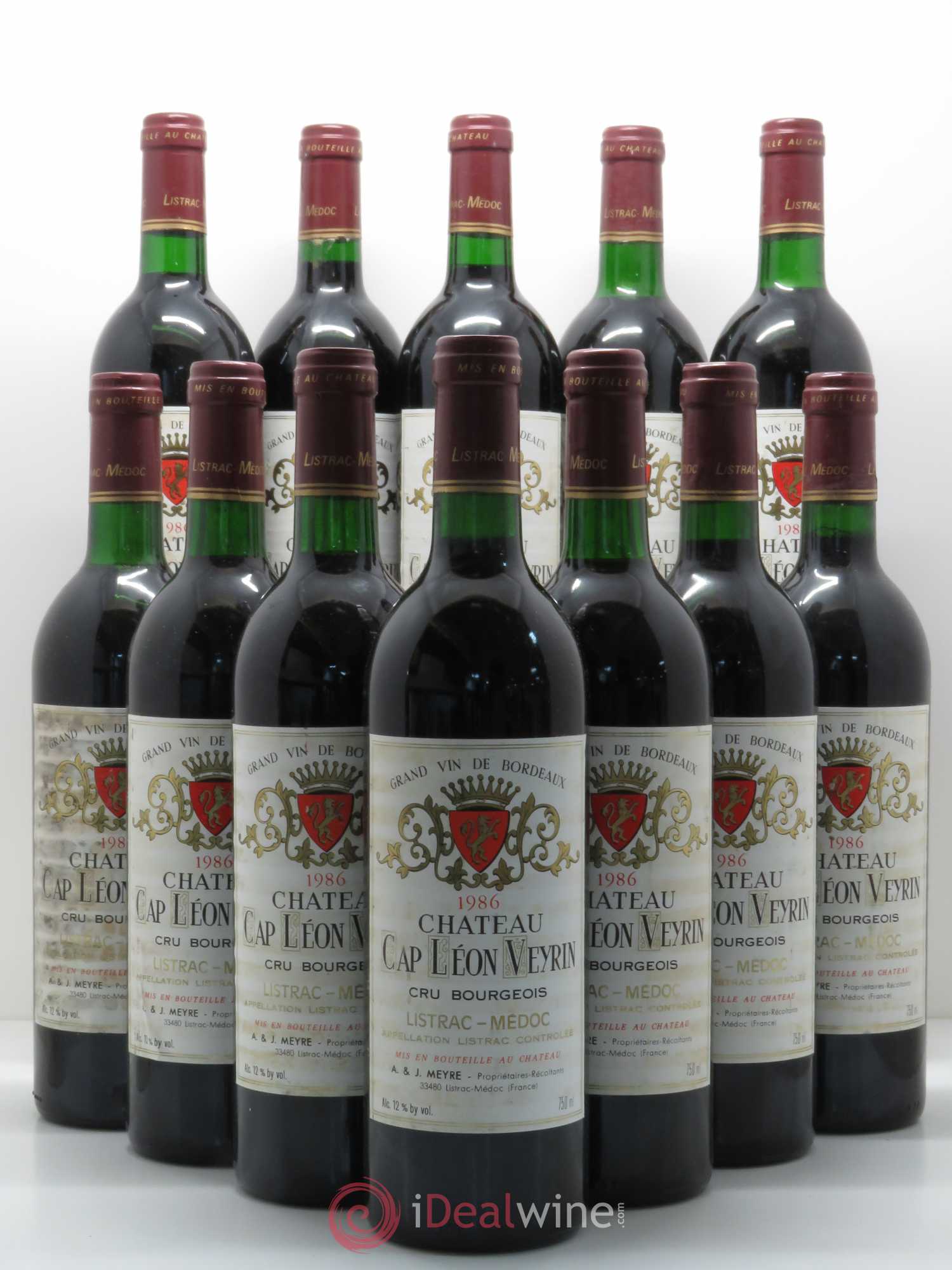 Listrac Château Cap Léon Veyrin 1986 - Posten von 12 Flaschen - 0
