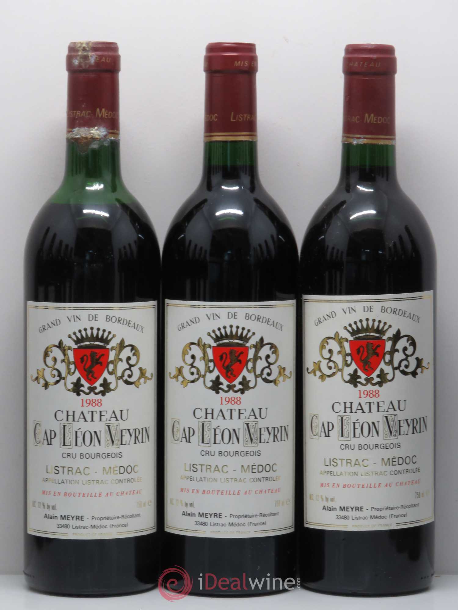 Listrac Château Cap Léon Veyrin 1988 - Posten von 12 Flaschen - 1