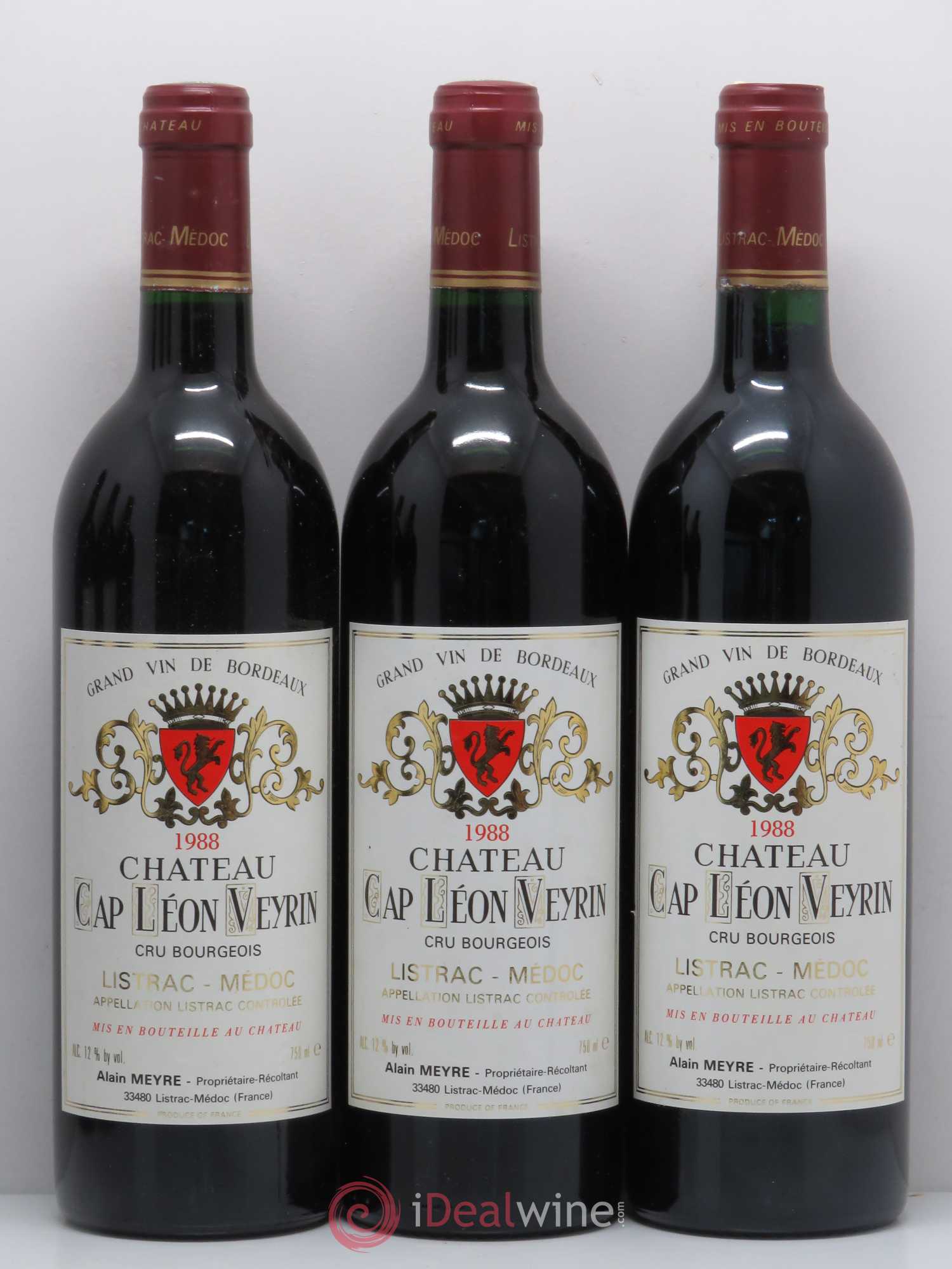 Listrac Château Cap Léon Veyrin 1988 - Posten von 12 Flaschen - 3
