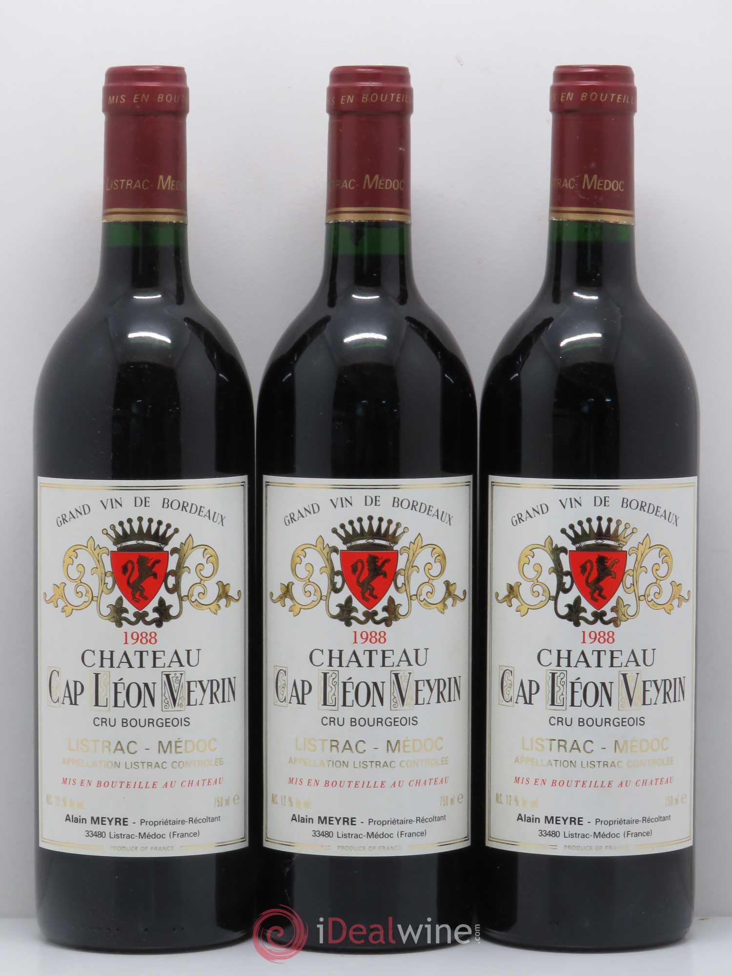 Listrac Château Cap Léon Veyrin 1988 - Posten von 12 Flaschen - 4