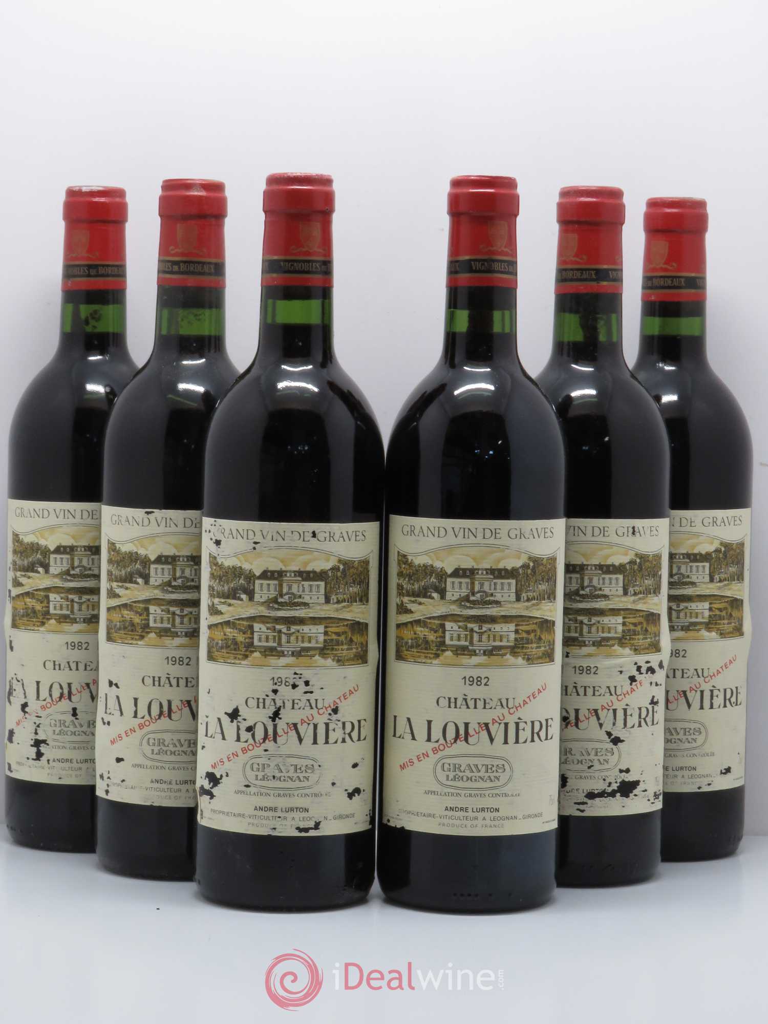 Château la Louvière 1982 - Lot de 6 bouteilles - 0