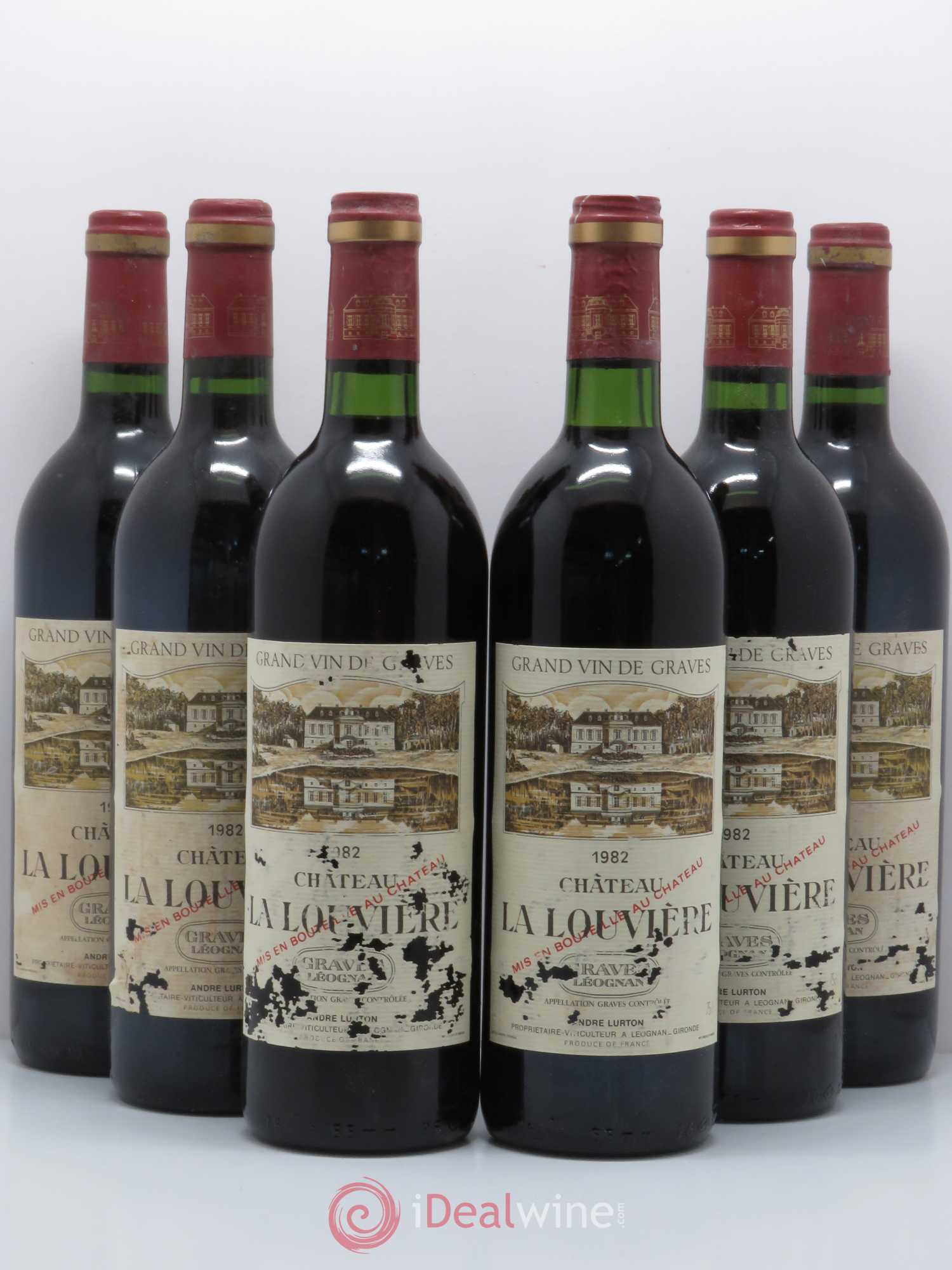Château la Louvière 1982 - Lot de 6 bouteilles - 0