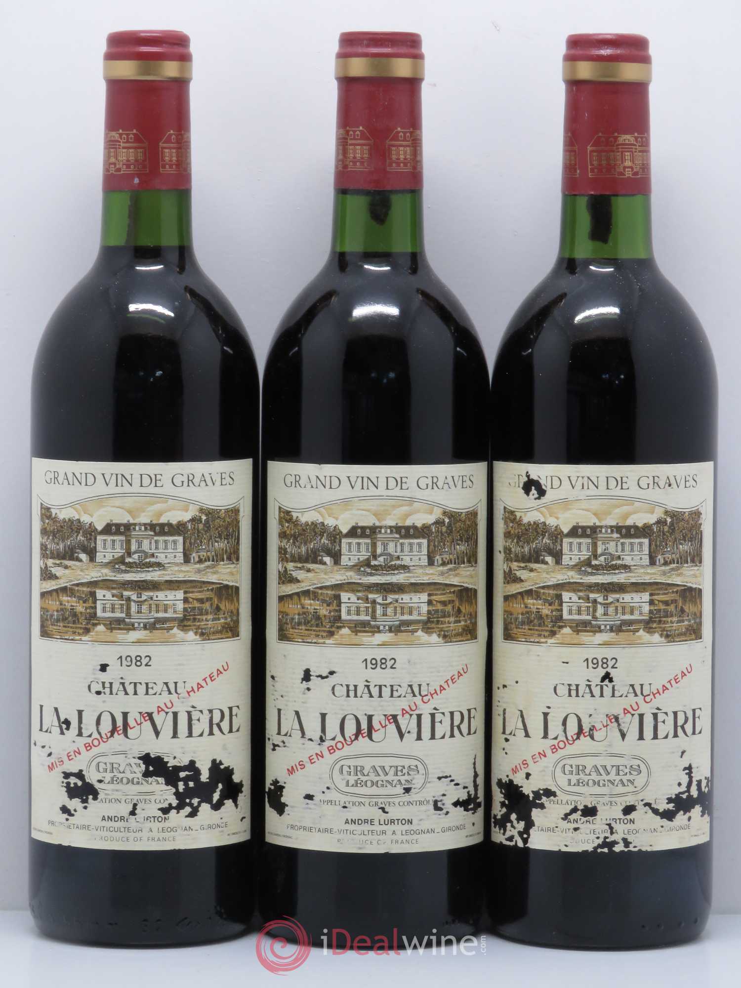 Château la Louvière 1982 - Lot de 3 bouteilles - 0