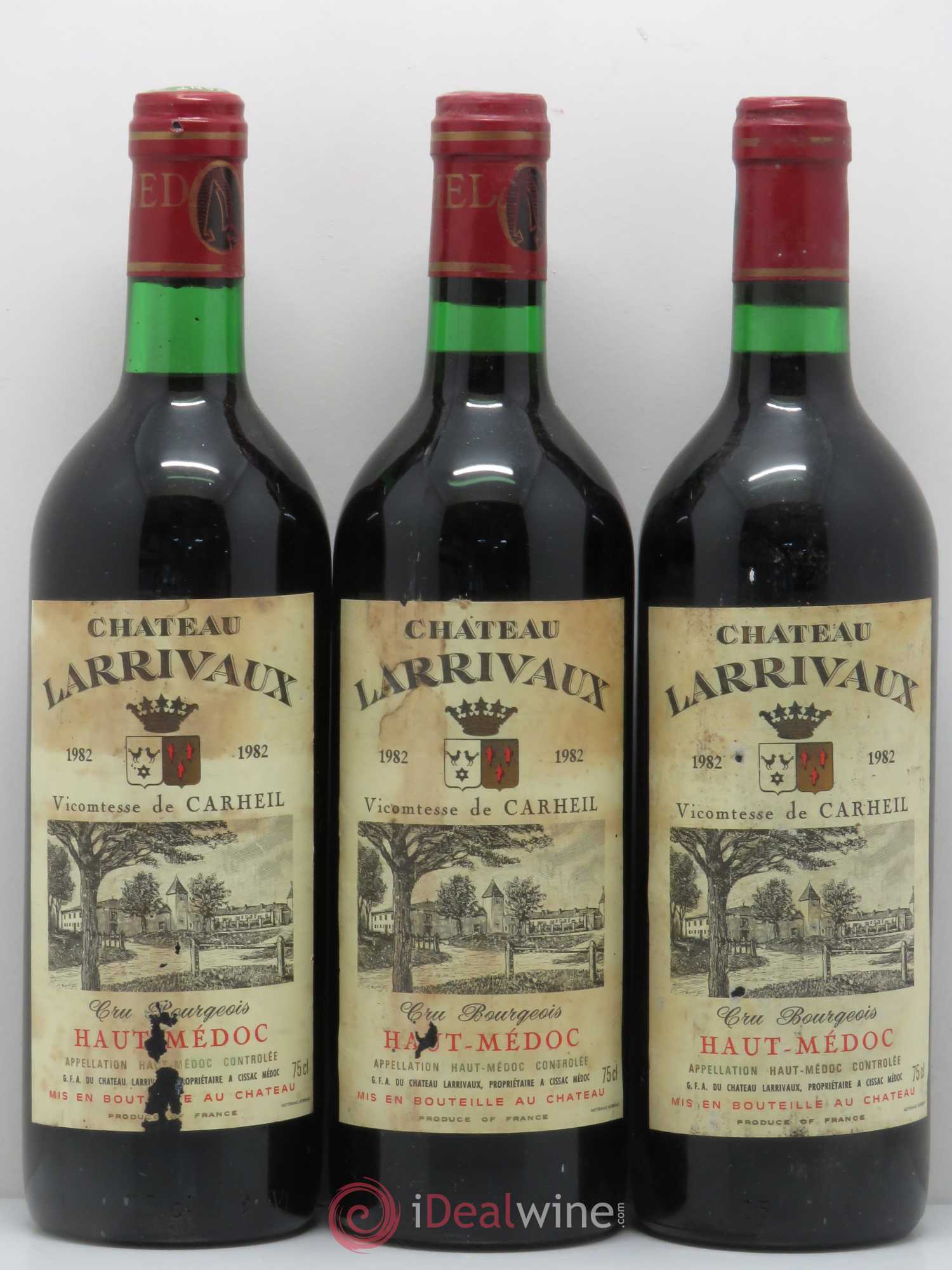 Château Larrivaux Cru Bourgeois 1982 - Lot de 6 bouteilles - 1