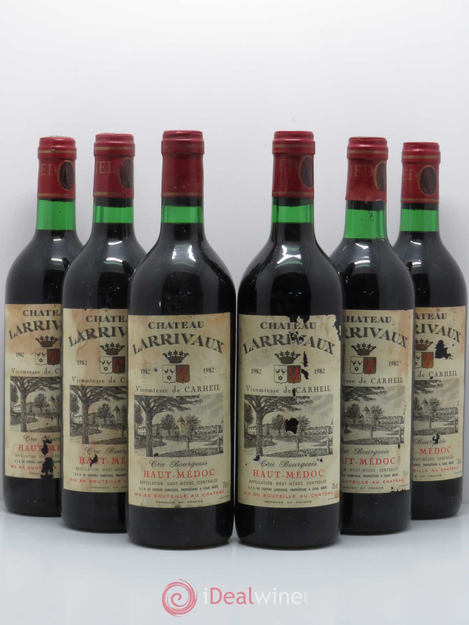 Château Larrivaux Cru Bourgeois 1982 - Lot de 6 bouteilles - 0
