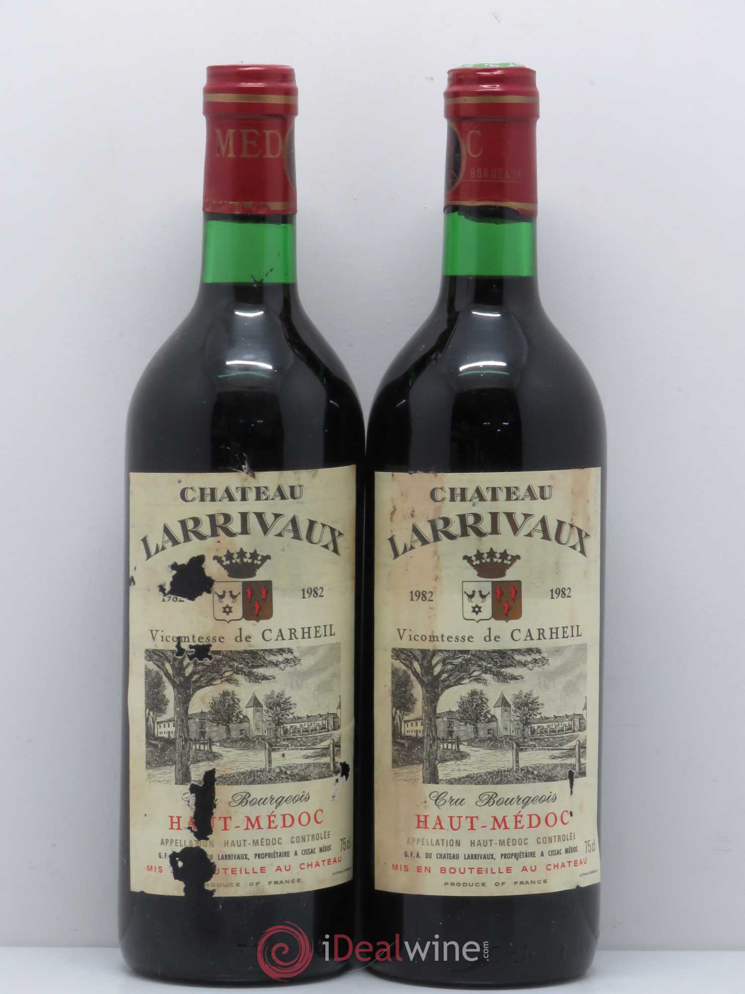 Château Larrivaux Cru Bourgeois 1982 - Lot de 2 bouteilles - 0