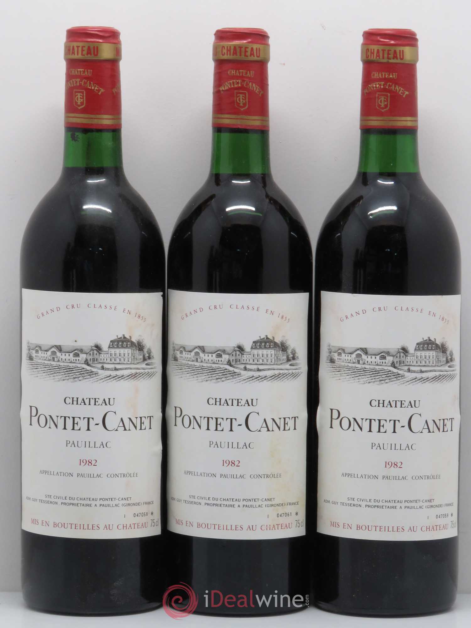 Château Pontet Canet 5ème Grand Cru Classé 1982 - Lot de 12 bouteilles - 1