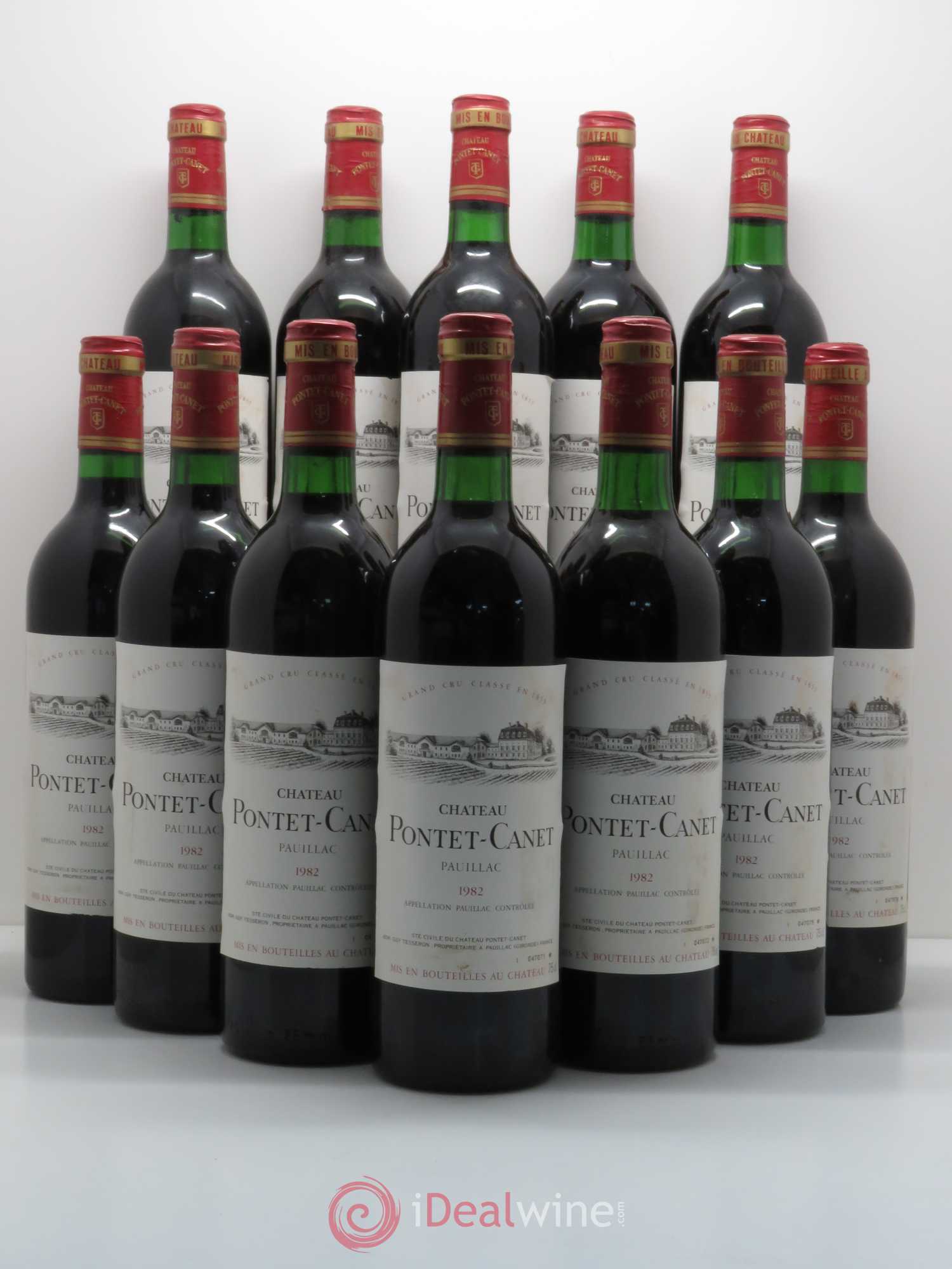 Château Pontet Canet 5ème Grand Cru Classé 1982 - Lot de 12 bouteilles - 0