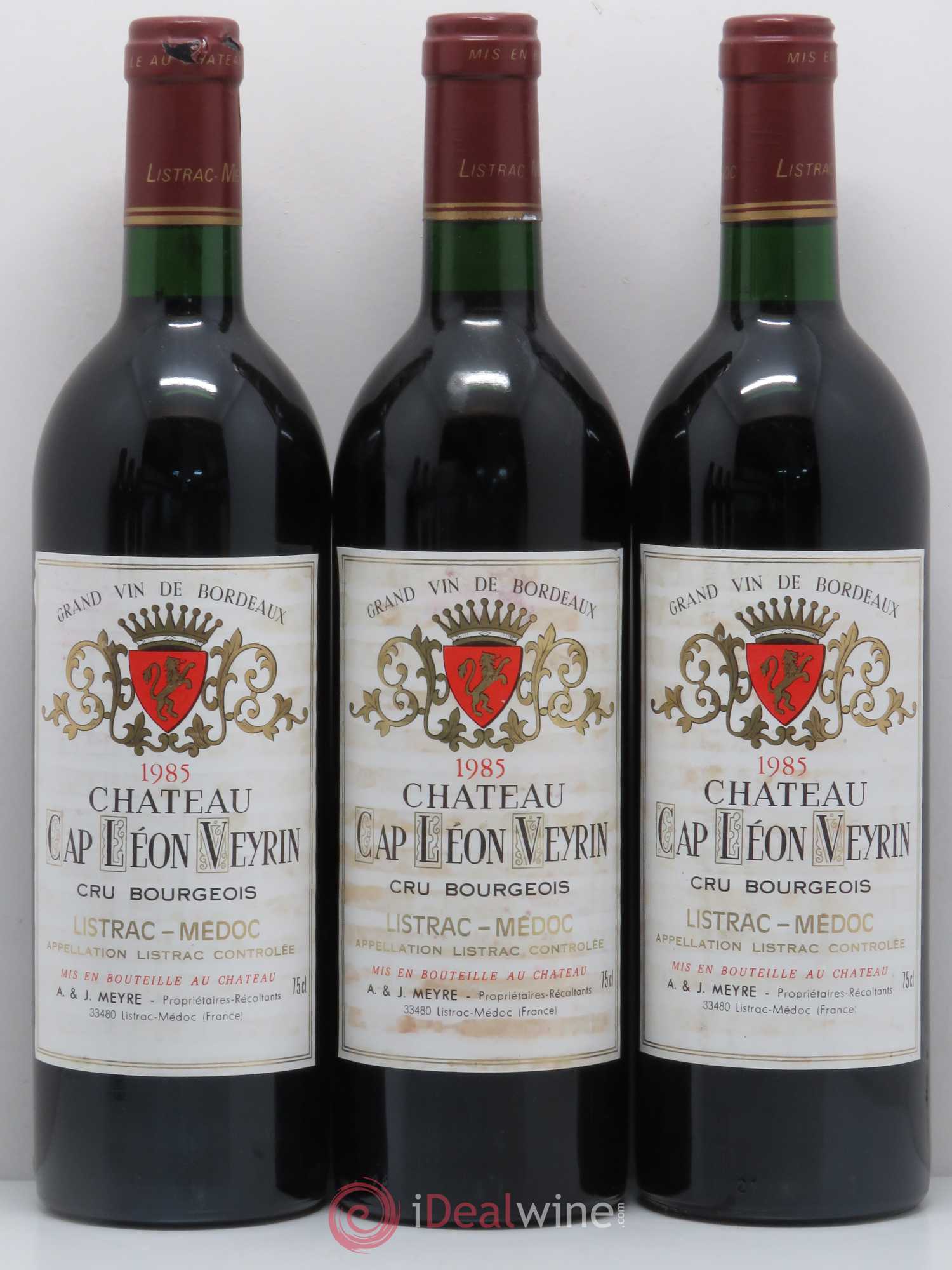 Listrac Château Cap Léon Veyrin 1985 - Posten von 12 Flaschen - 1
