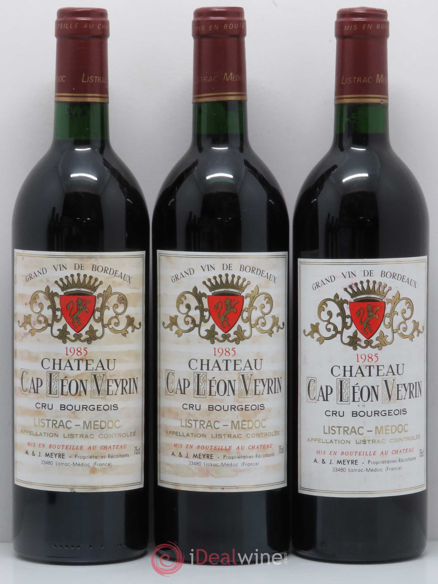 Listrac Château Cap Léon Veyrin 1985 - Posten von 12 Flaschen - 2