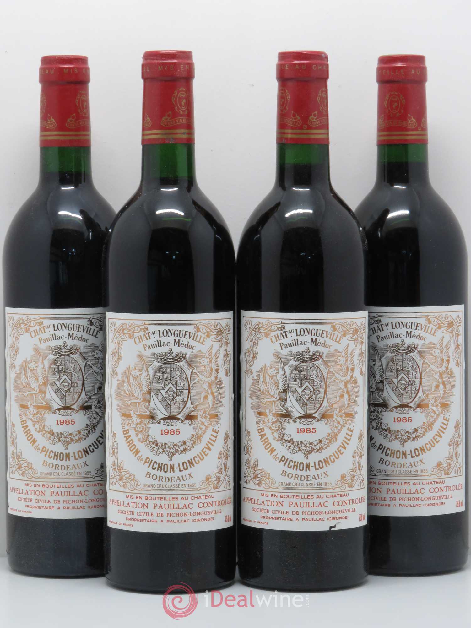 Pichon Longueville Baron 2ème Grand Cru Classé 1985 - Lot de 4 bouteilles - 0