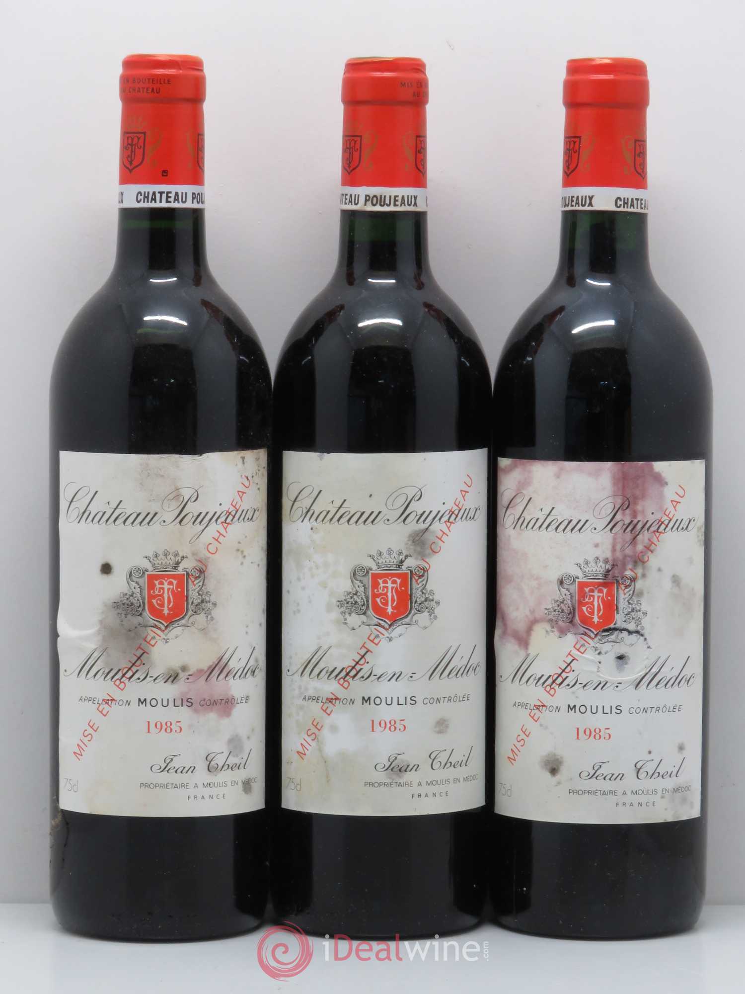 Château Poujeaux 1985 - Lot de 3 bouteilles - 0
