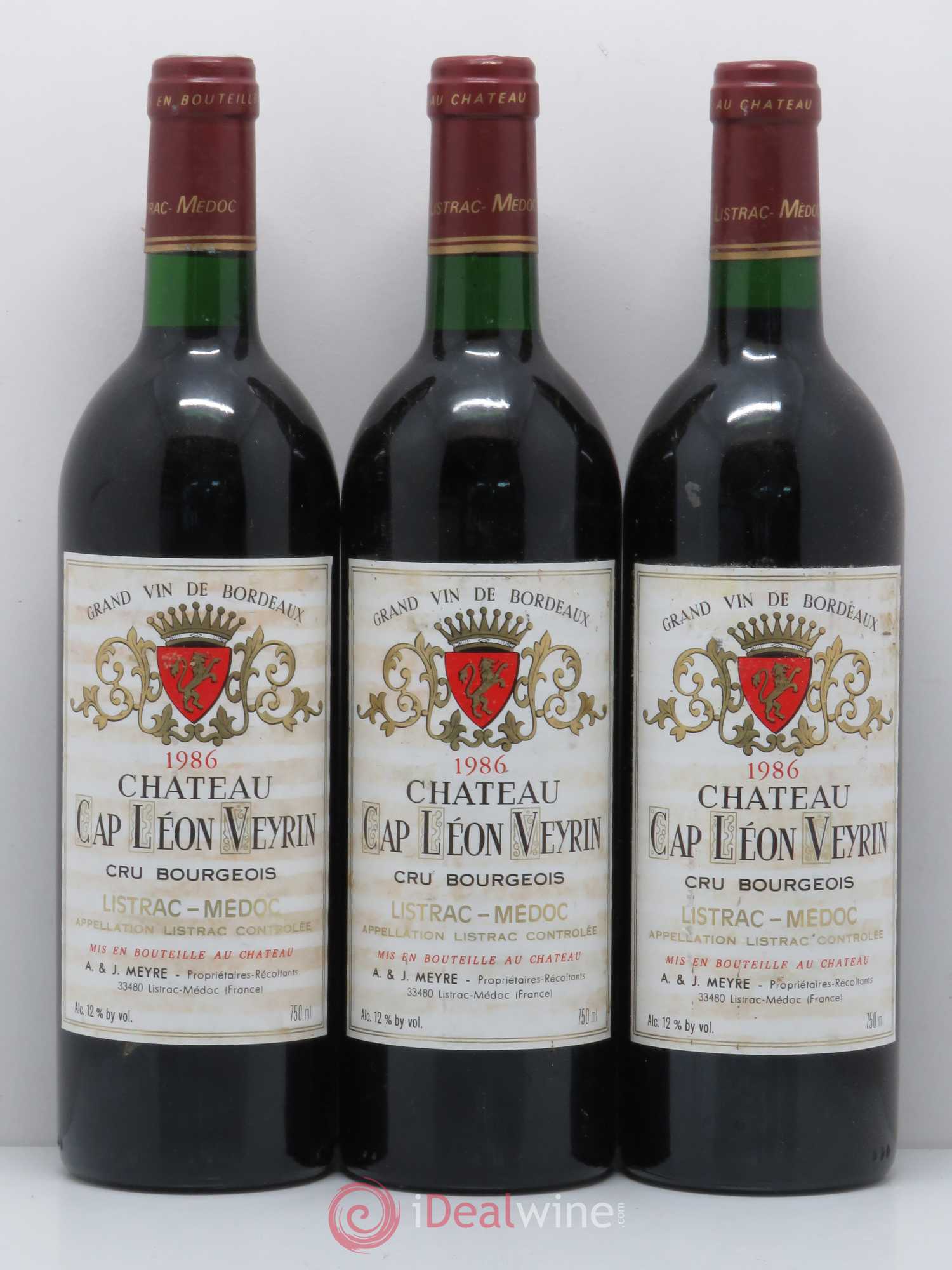 Listrac Château Cap Léon Veyrin 1986 - Posten von 12 Flaschen - 2