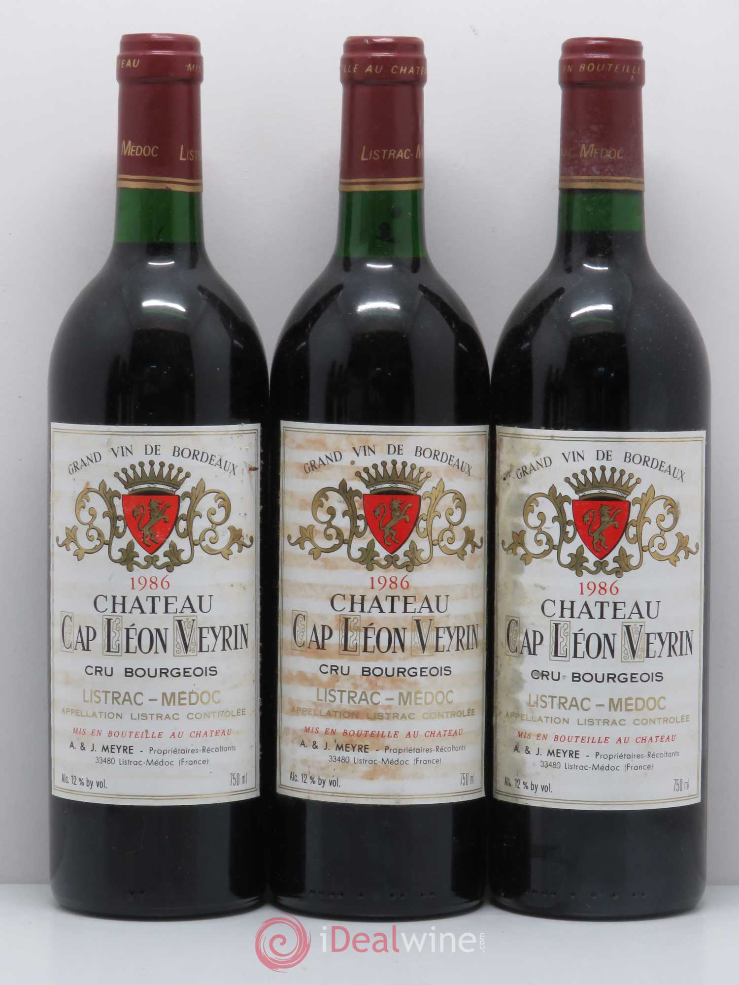 Listrac Château Cap Léon Veyrin 1986 - Lot de 6 bouteilles - 1