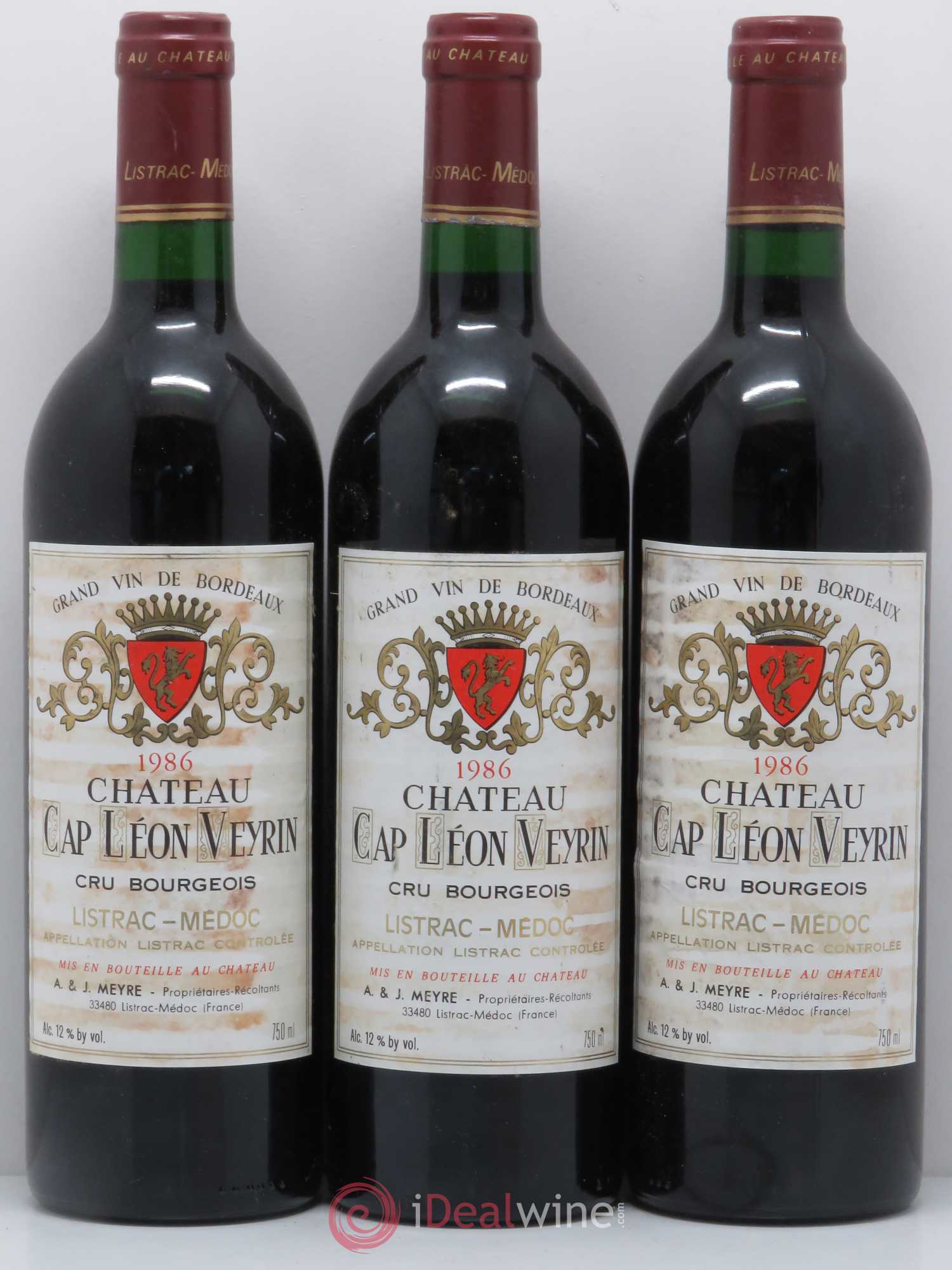 Listrac Château Cap Léon Veyrin 1986 - Posten von 6 Flaschen - 1