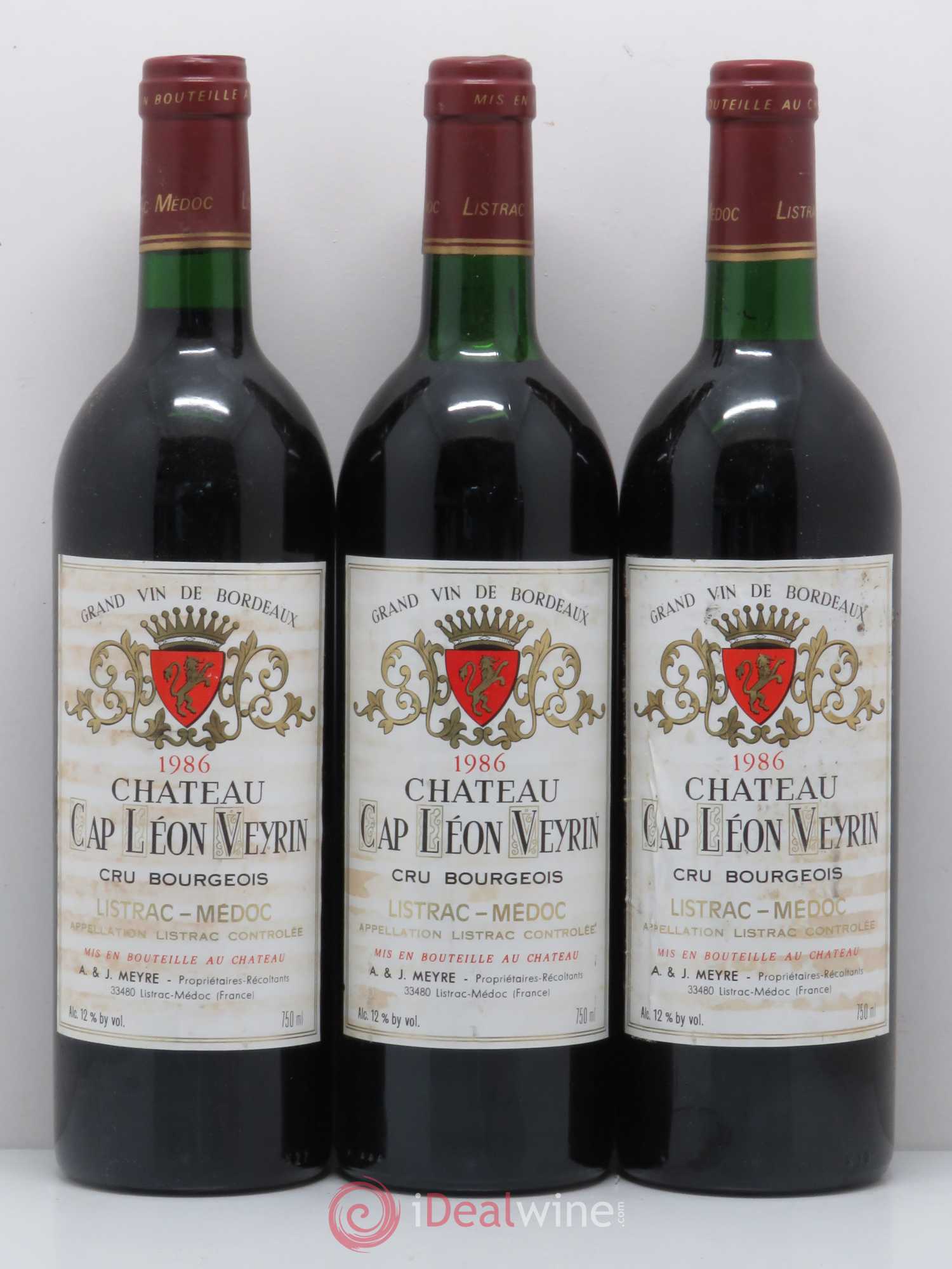 Listrac Château Cap Léon Veyrin 1986 - Posten von 6 Flaschen - 2
